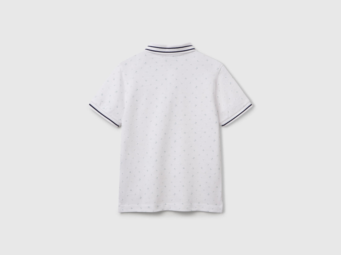 Benetton_Micro Patterned Polo Shirt in Pure Cotton_3H35C301V_64Z_02