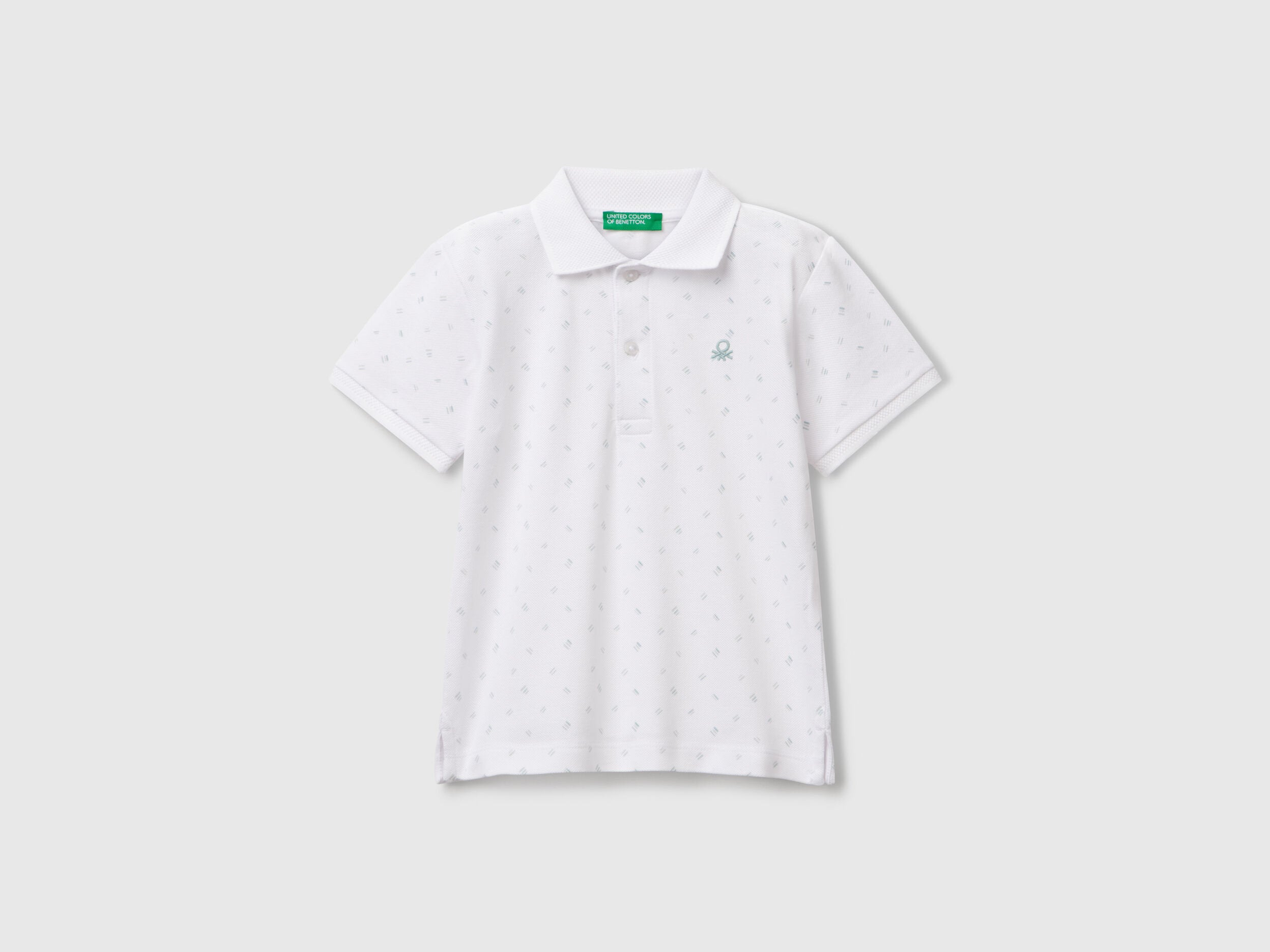 Benetton_Micro Patterned Polo Shirt in Pure Cotton_3H35G300X_64Z_01