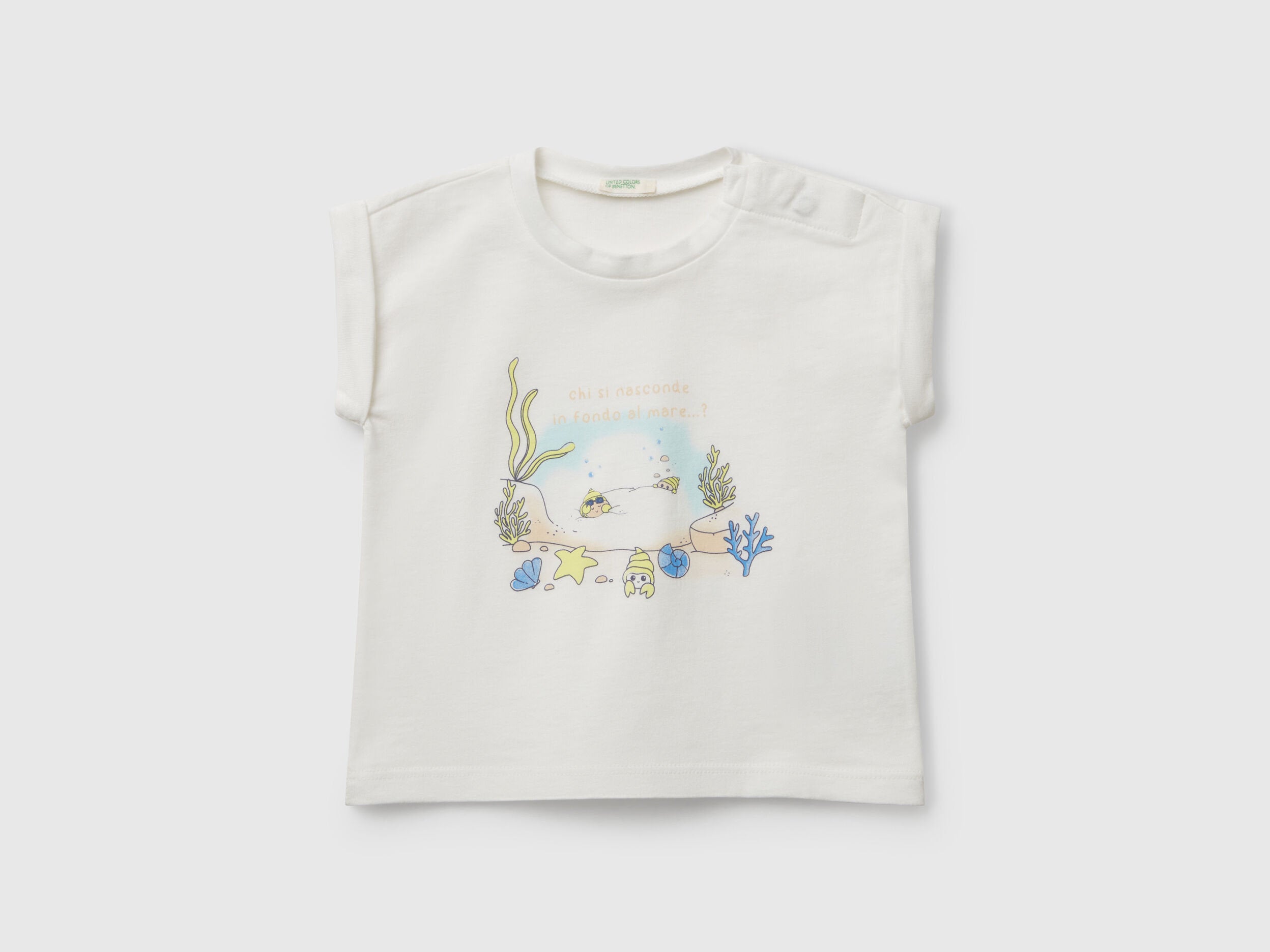 Benetton_Short Sleeve T-Shirt with Print_3I1XA106A_074_01