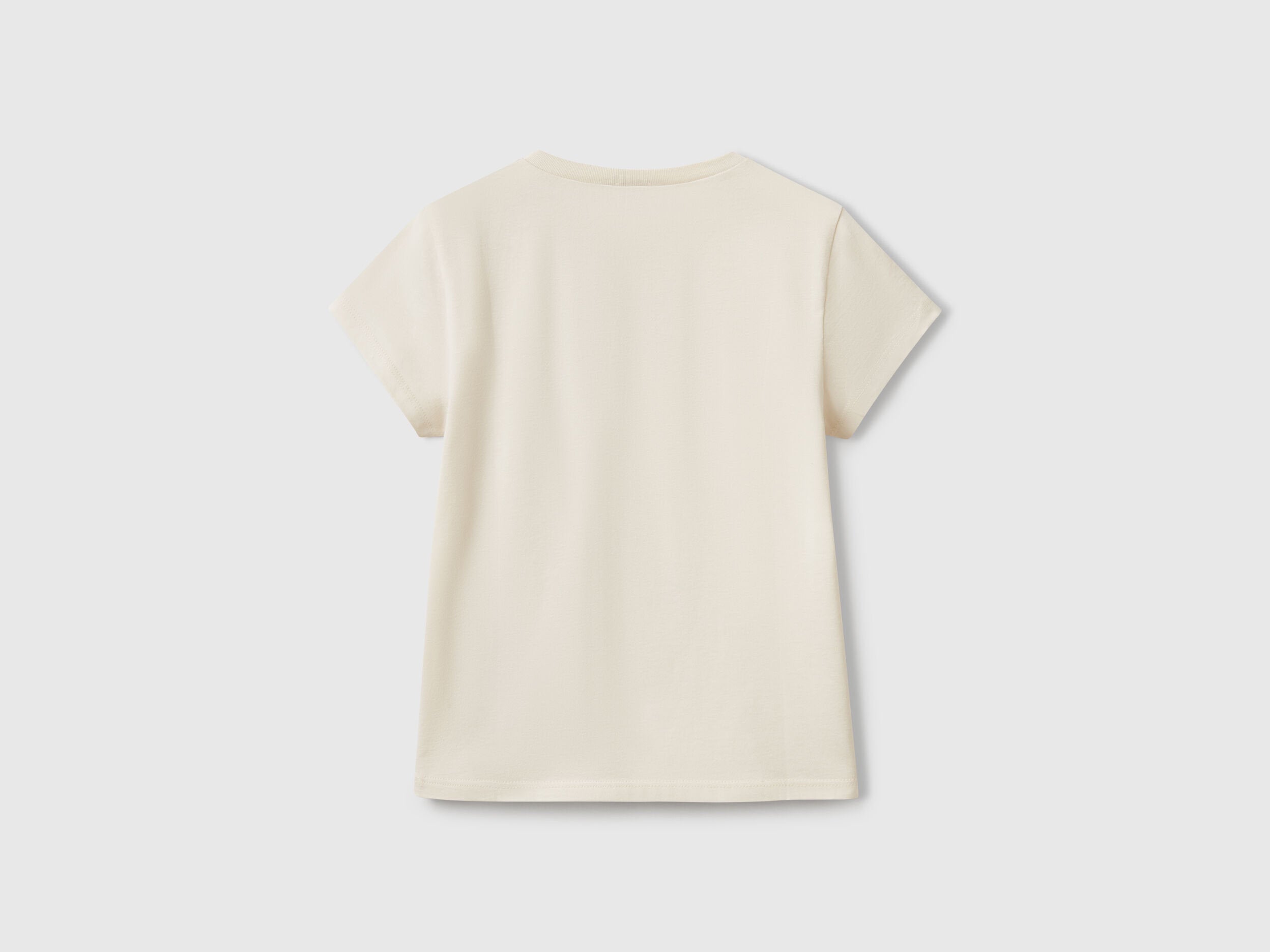 Benetton_T-Shirt with Glittery Logo in Cotton_3I1XC10MZ_00V_02