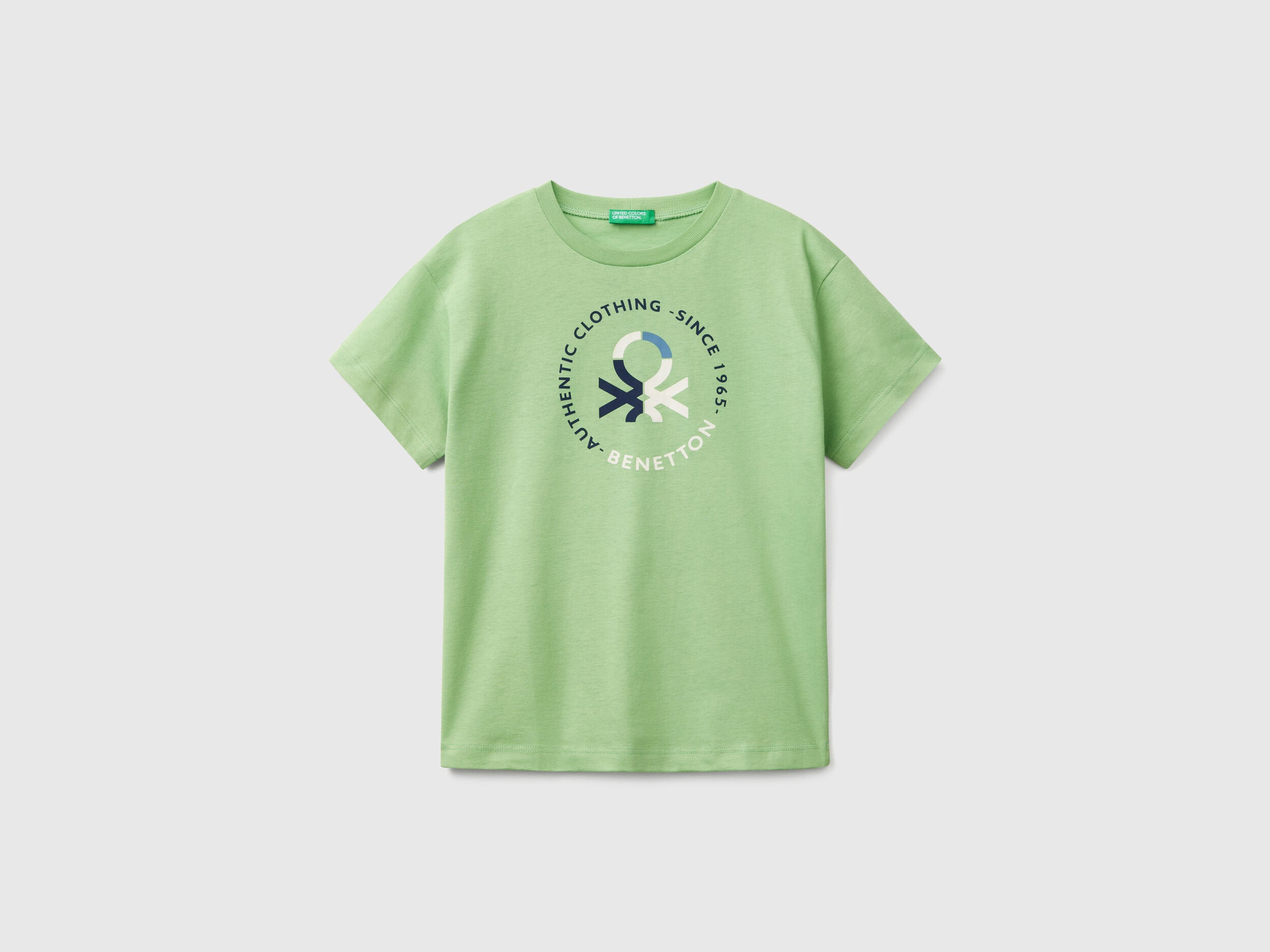 Benetton_Short Sleeve T-Shirt in 100% Cotton_3I1XC10N3_2P7_01