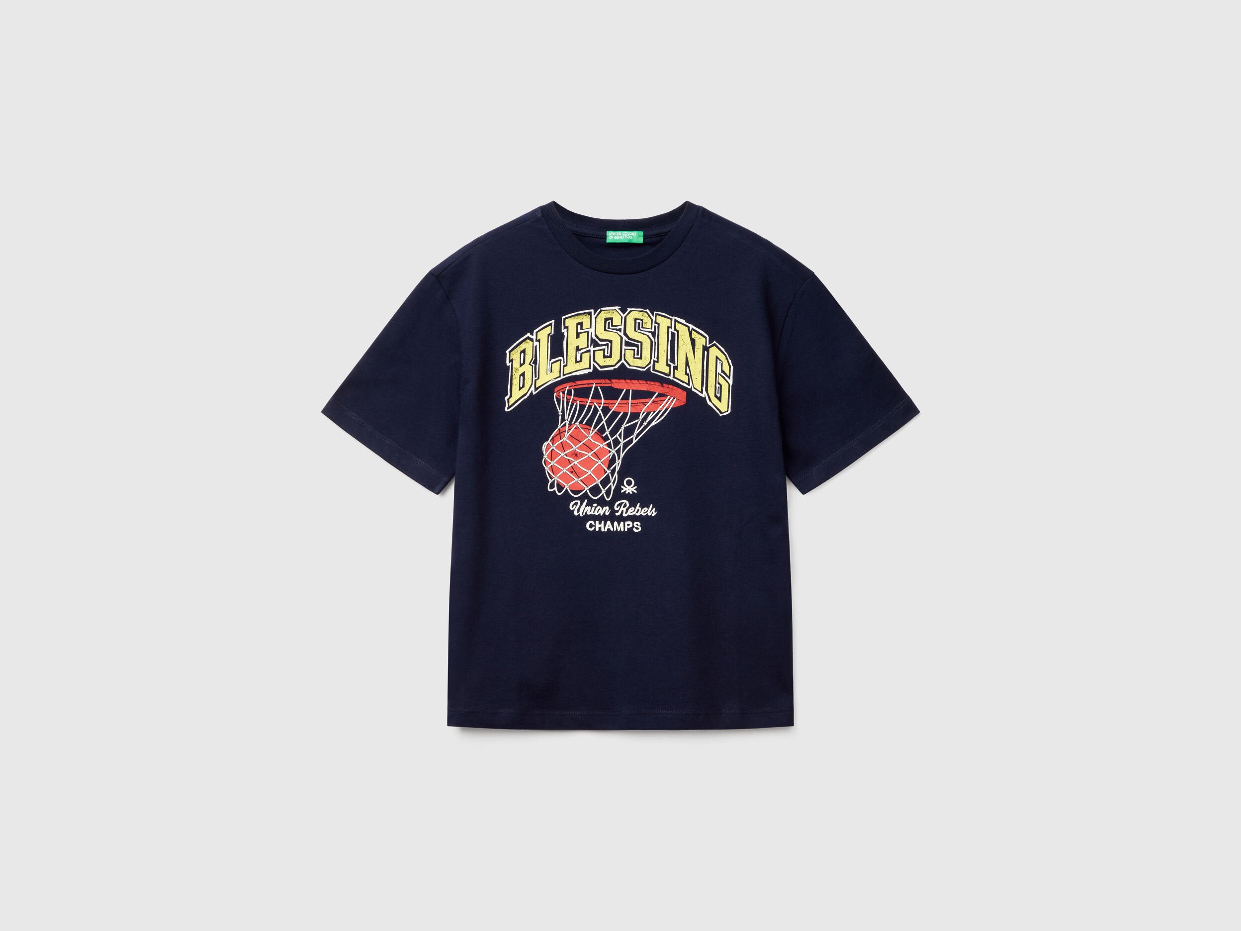 Benetton_Short Sleeve T-Shirt in Organic Cotton_3I1XC10O4_016_01