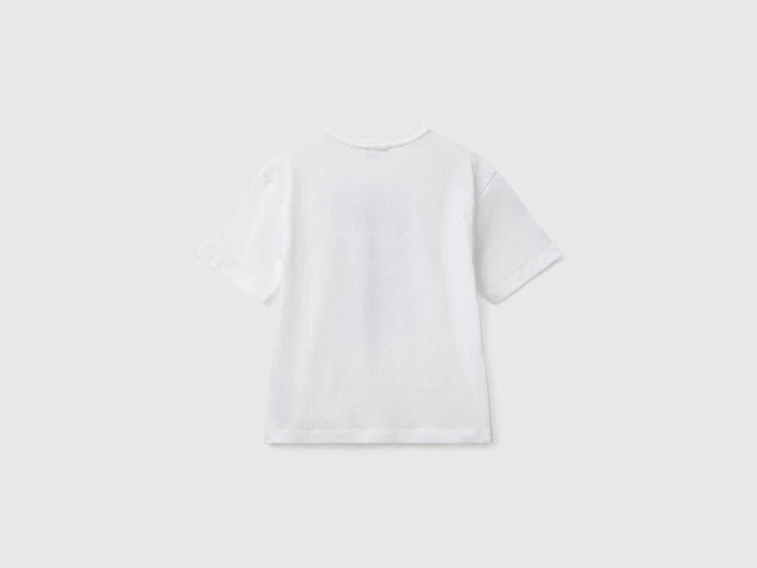 Benetton_Short Sleeve T-Shirt in Organic Cotton_3I1XC10O4_101_02