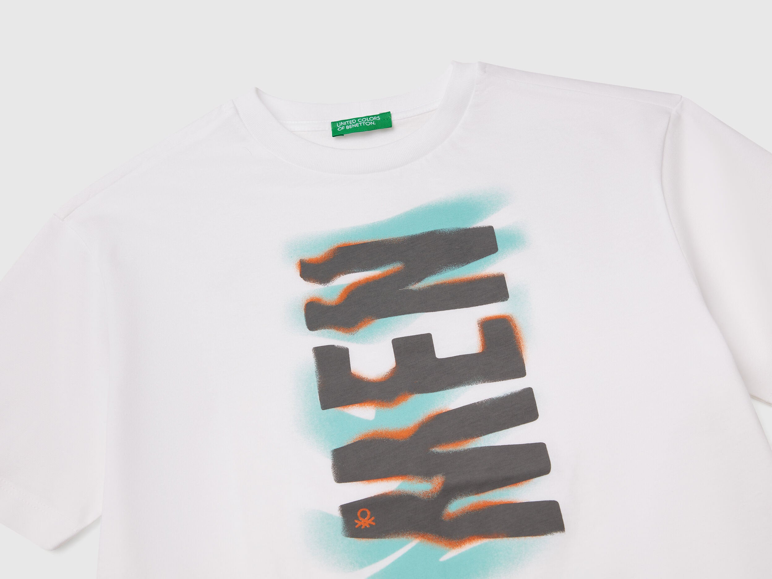 Benetton_Short Sleeve T-Shirt in Organic Cotton_3I1XC10O4_101_03