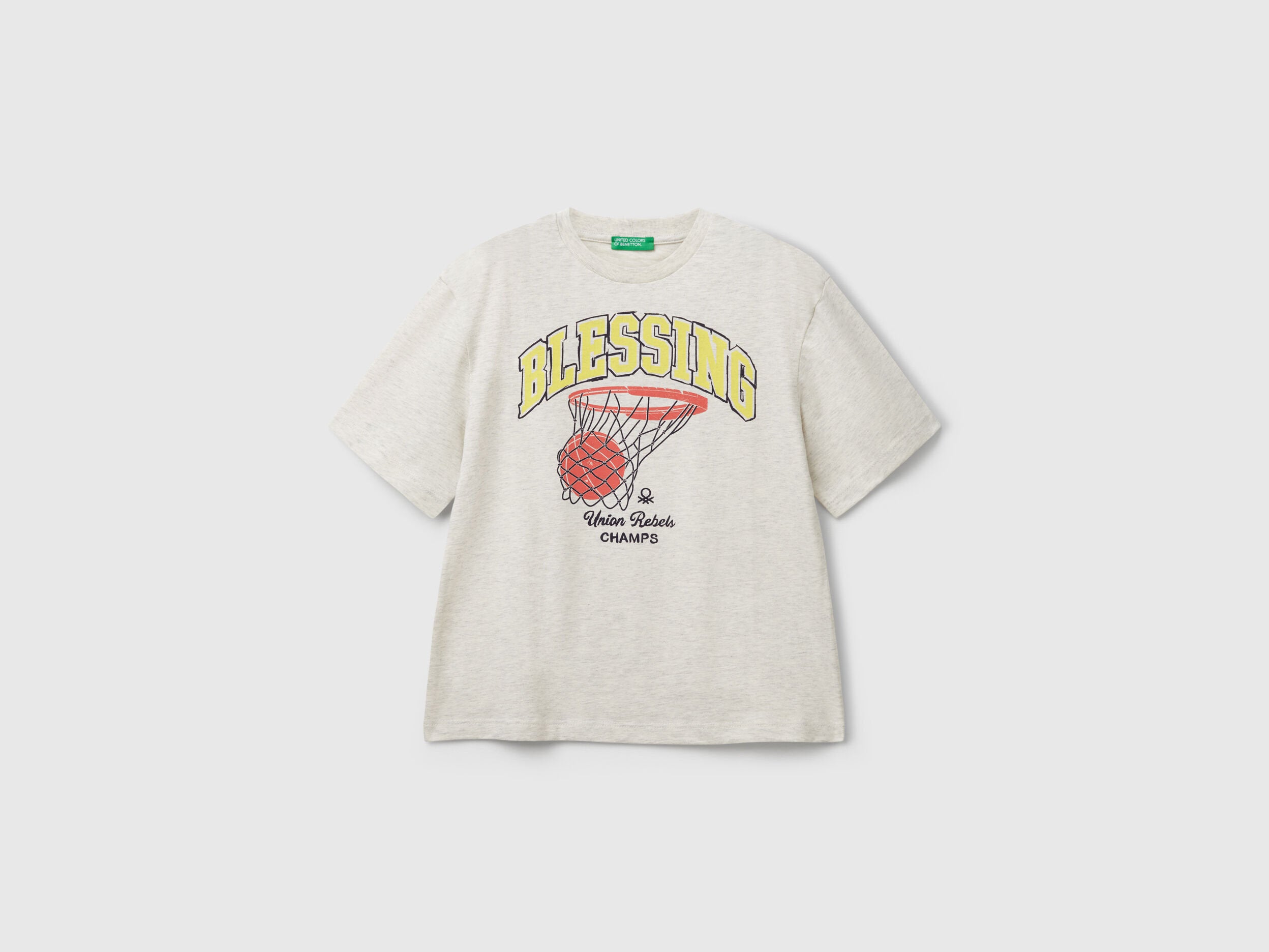 Benetton_Short Sleeve T-Shirt in Cotton_3I1XC10O4_517_01