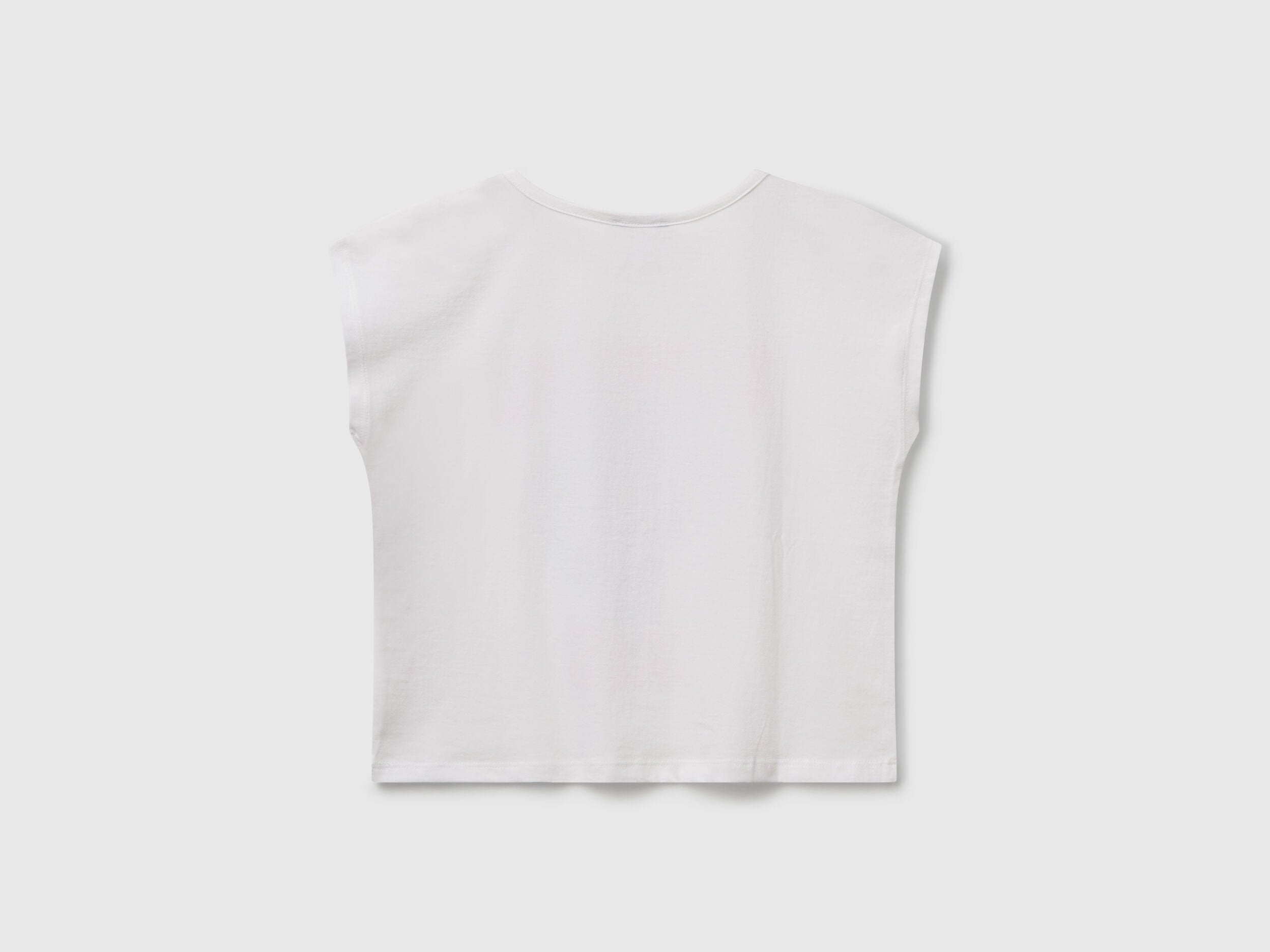 Benetton_T-Shirt with Print and Sequins_3I1XC10P0_101_02