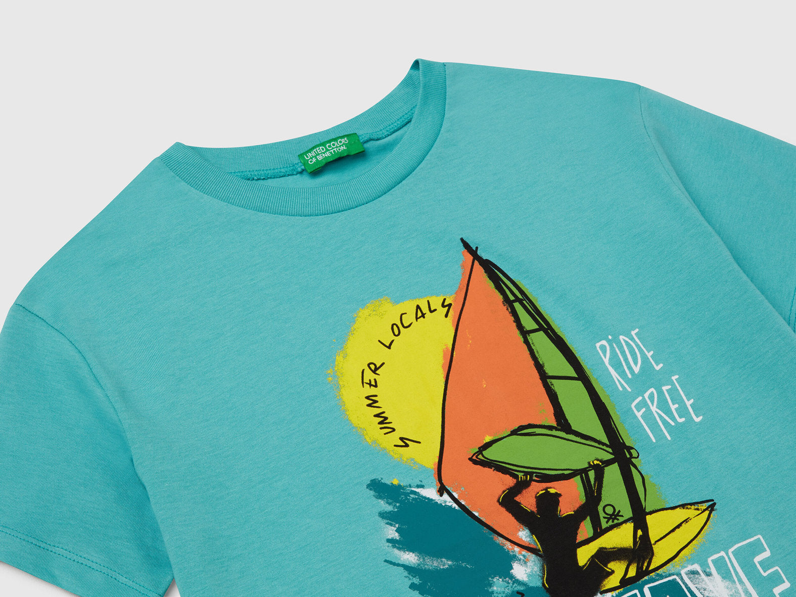 Benetton_Cotton T-Shirt with Print_3I1XC10P7_08N_03