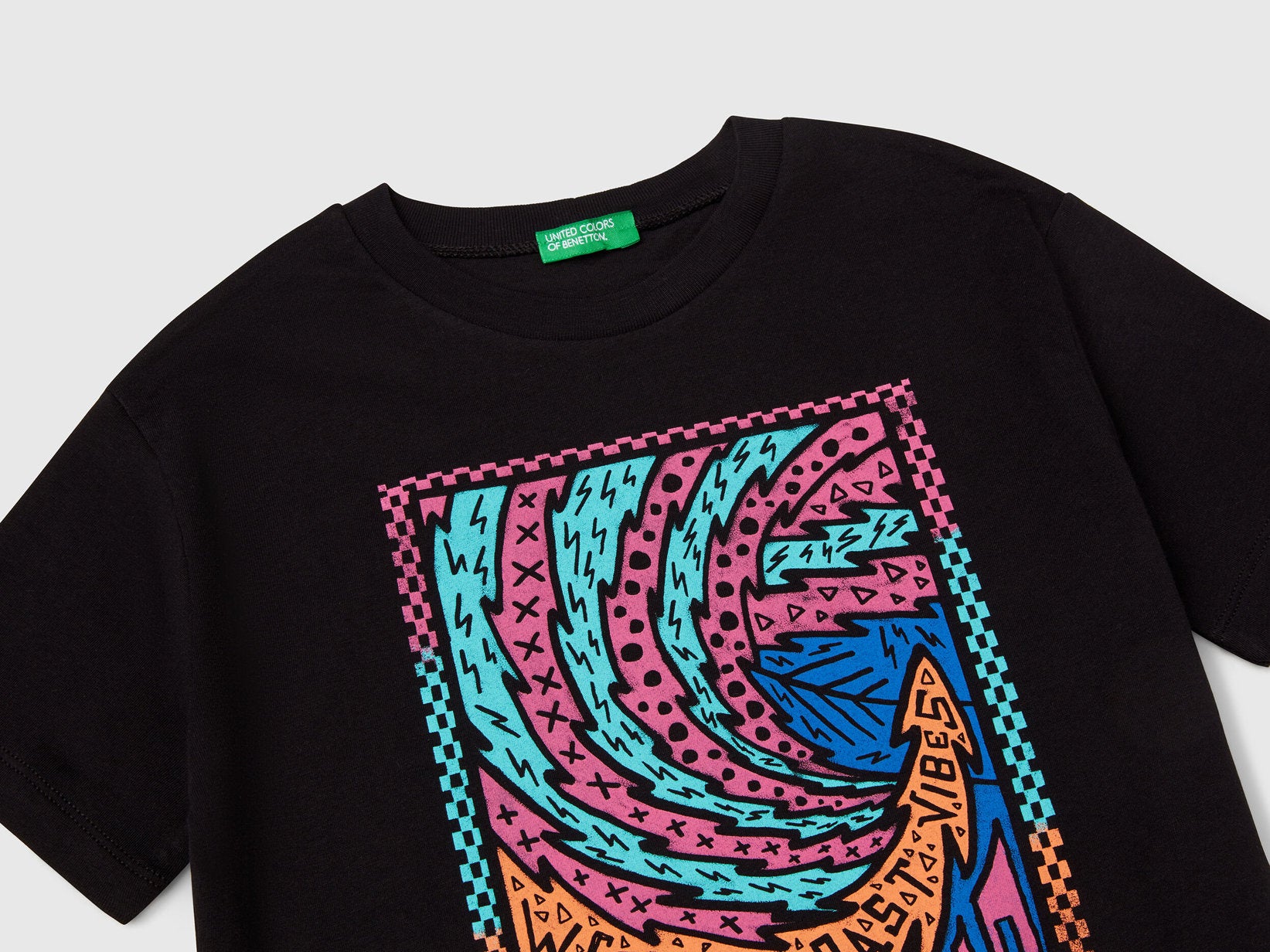 Benetton_Cotton T-Shirt with Print_3I1XC10P7_100_03