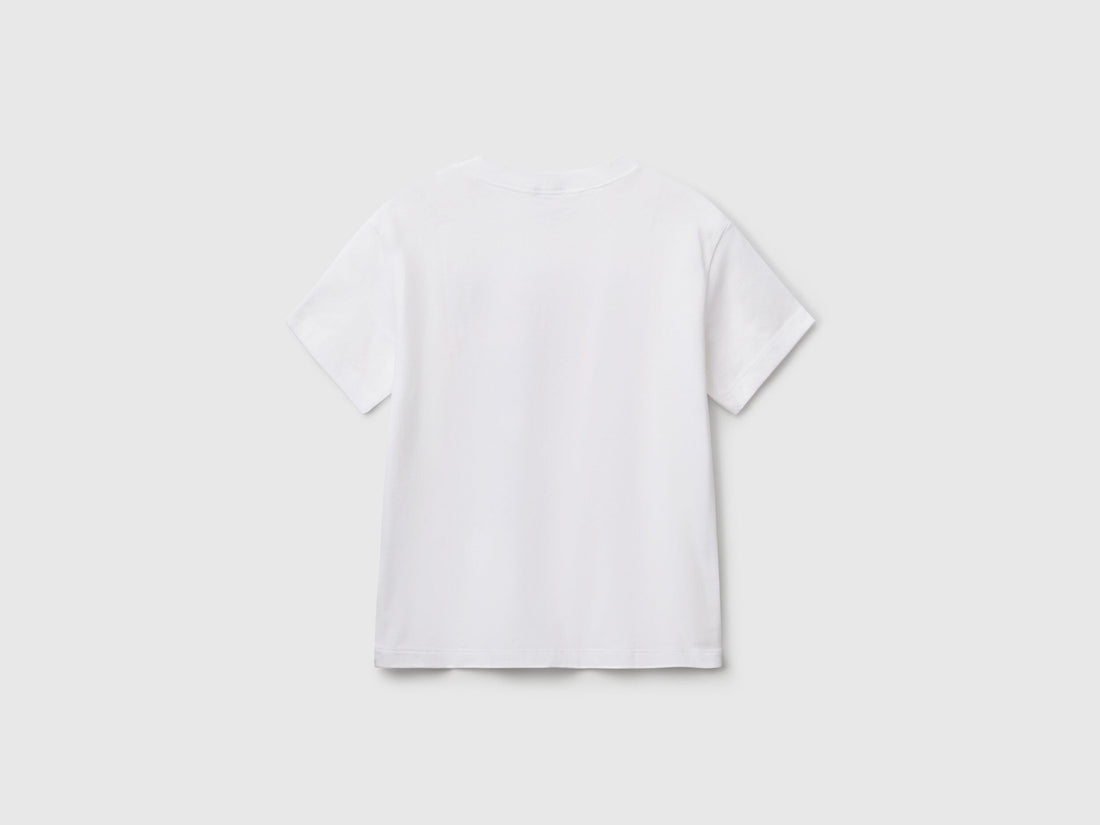 Benetton_Cotton T-Shirt with Print_3I1XC10P7_101_02
