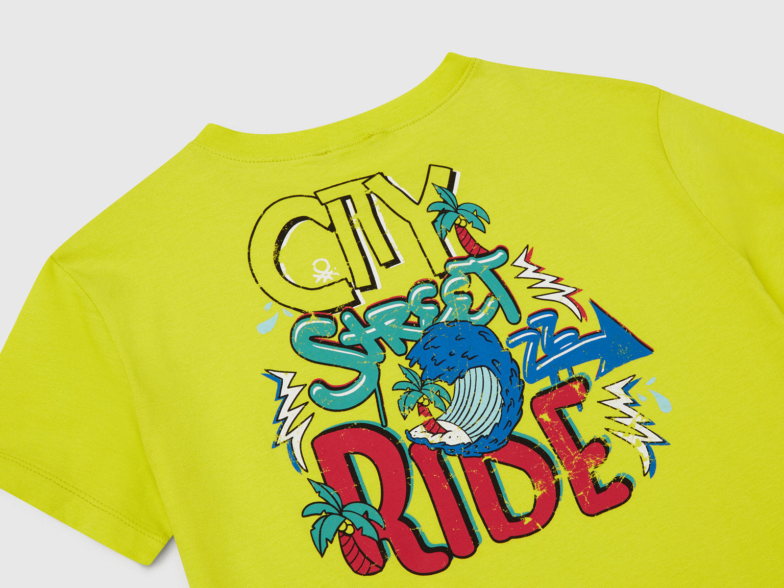 Benetton_Cotton T-Shirt with Print_3I1XC10P7_29B_03