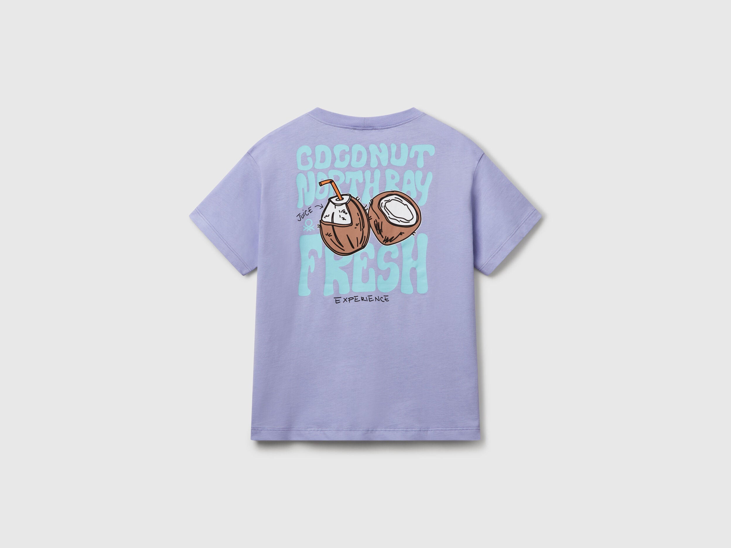 Benetton_Cotton T-Shirt with Print_3I1XC10P7_34V_02