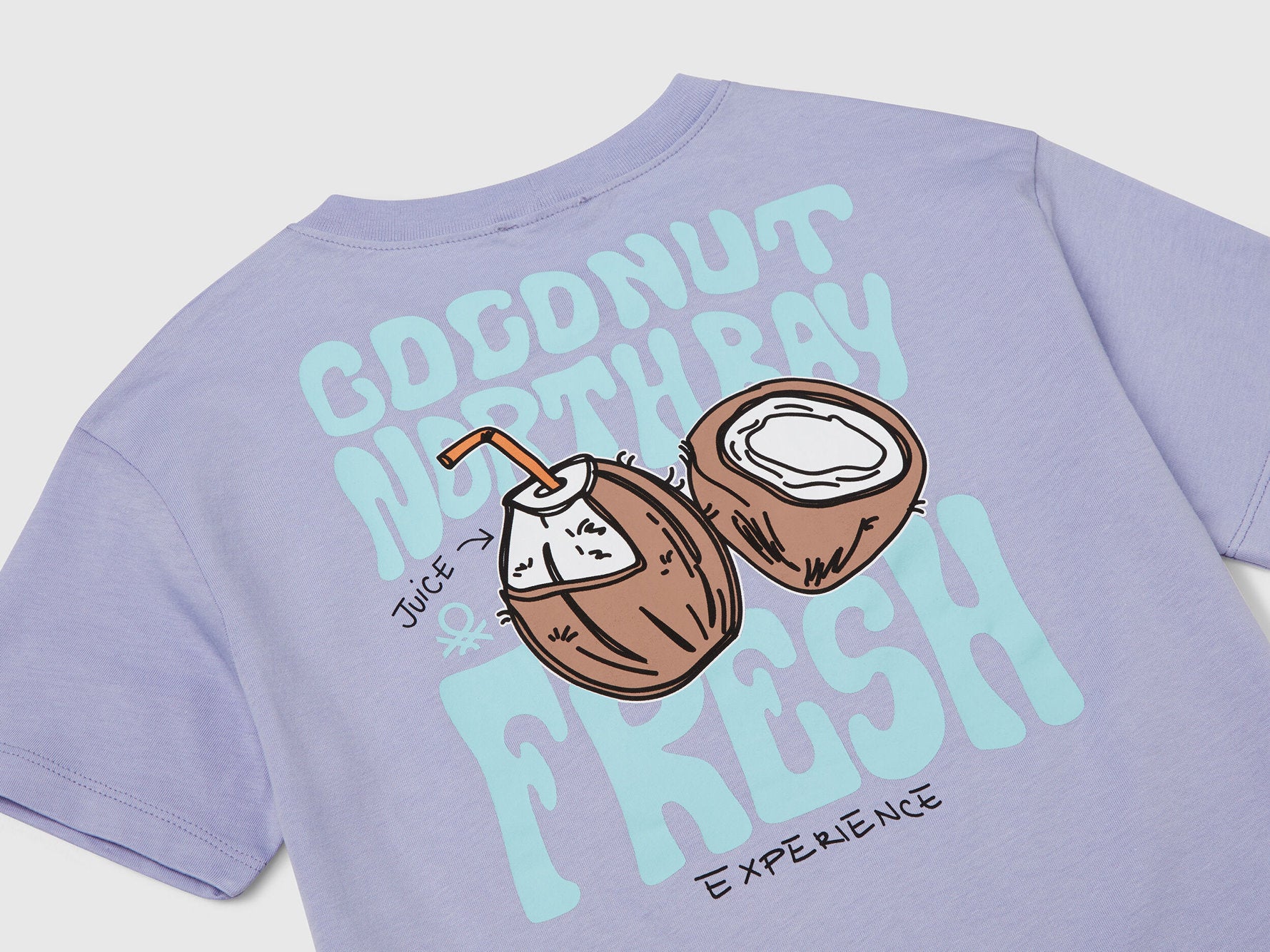 Benetton_Cotton T-Shirt with Print_3I1XC10P7_34V_03