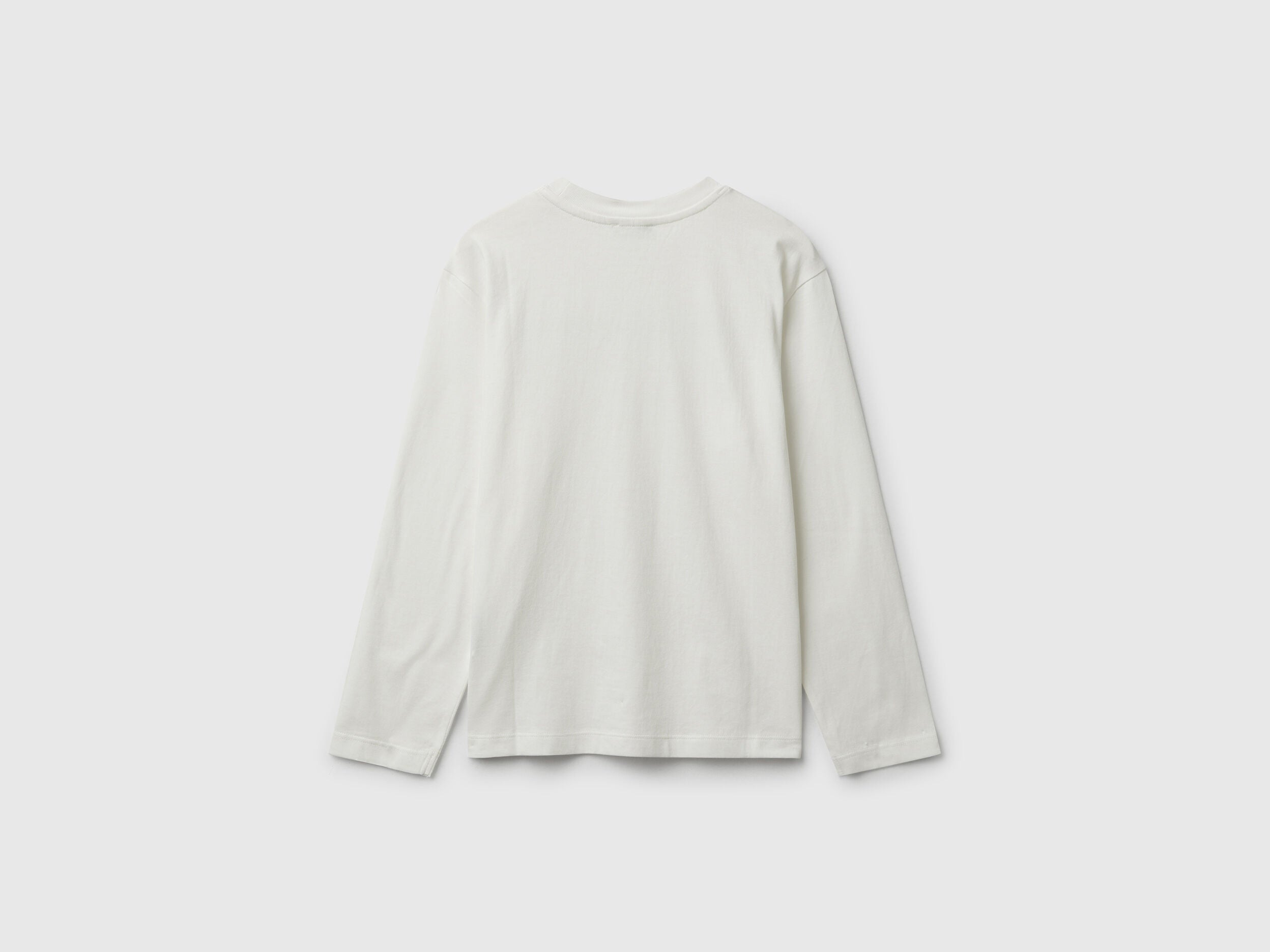 Benetton_Creamy White_Cotton T-Shirt_3I1XC10Q3_074_02
