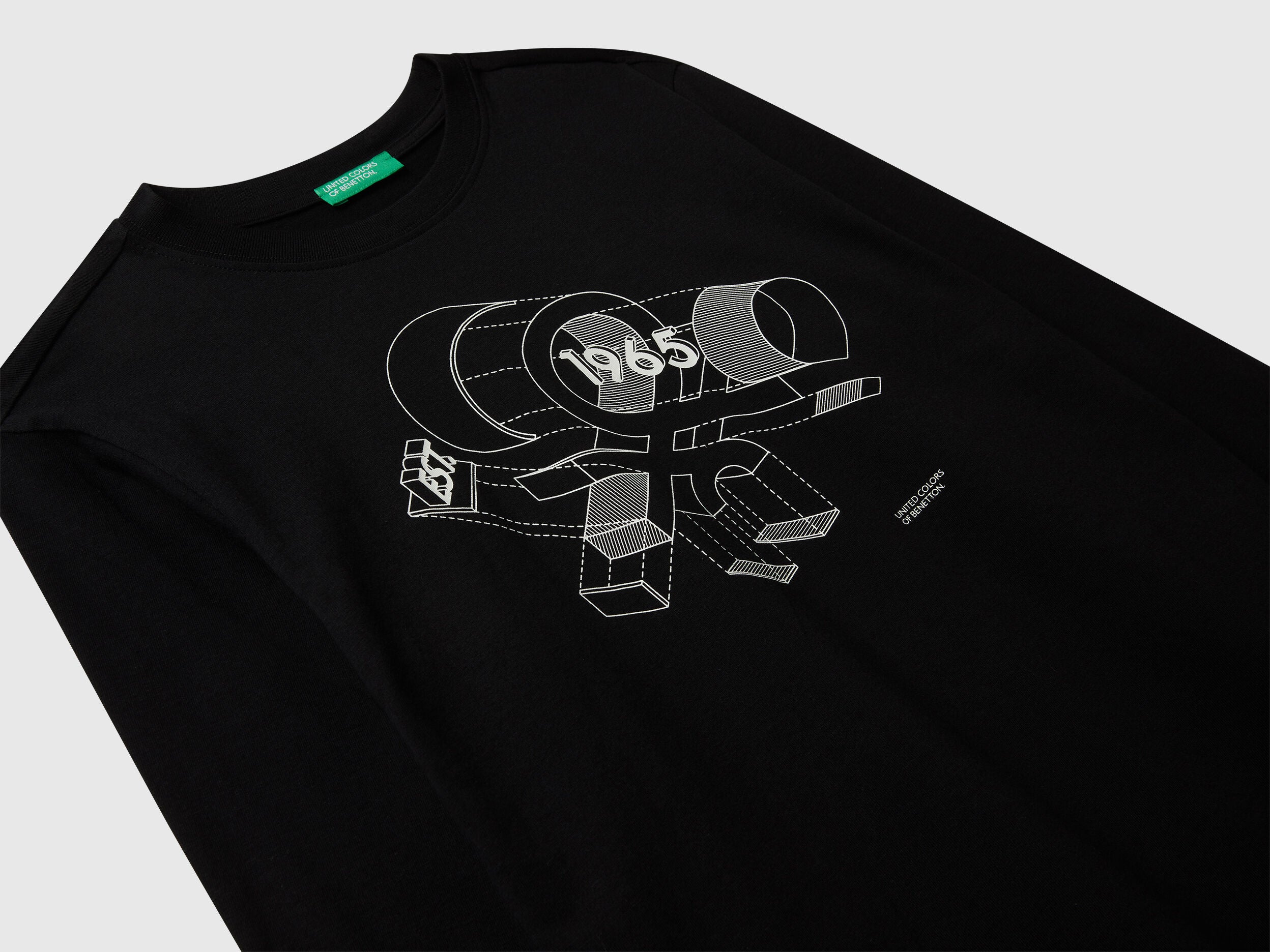 Benetton_Black_Cotton T-Shirt_3I1XC10Q3_100_03