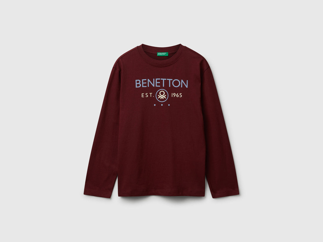 Benetton_Burgundy_Cotton T-Shirt_3I1XC10Q3_129_01