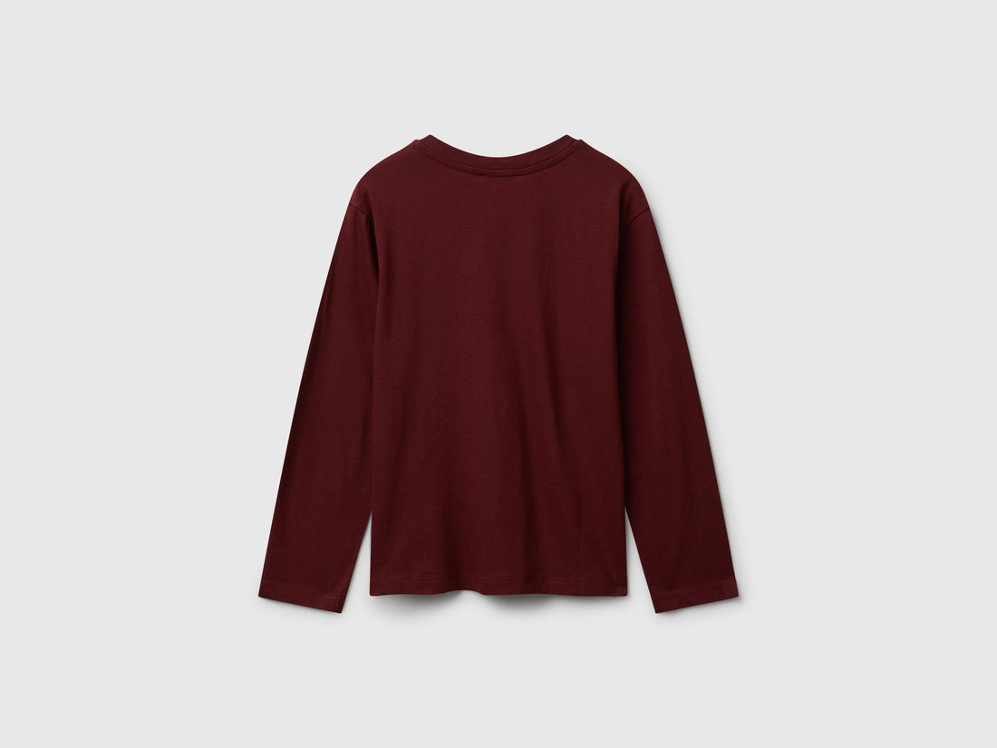 Benetton_Burgundy_Cotton T-Shirt_3I1XC10Q3_129_02