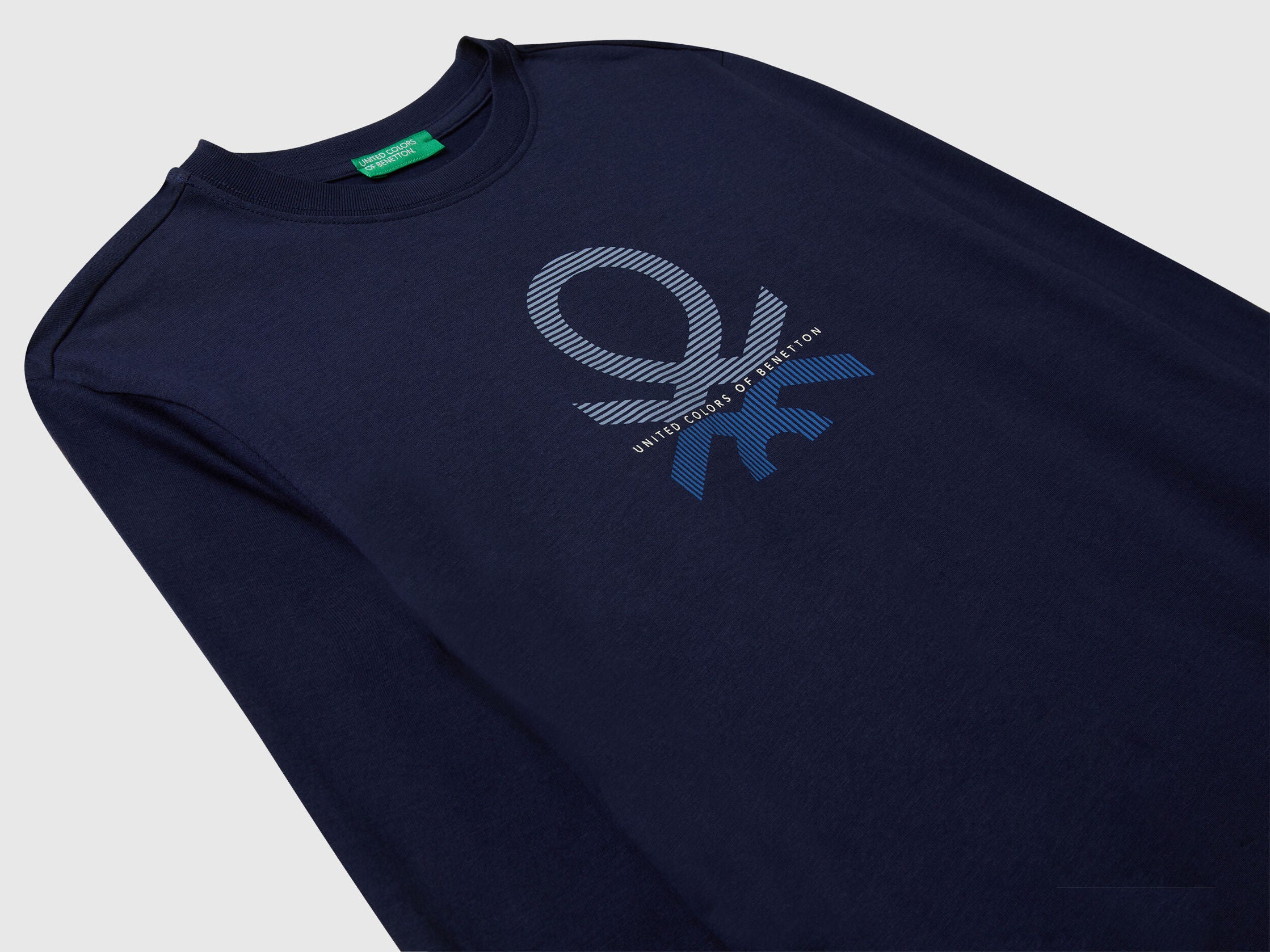 Benetton_Dark Blue_Cotton T-Shirt_3I1XC10Q3_252_03