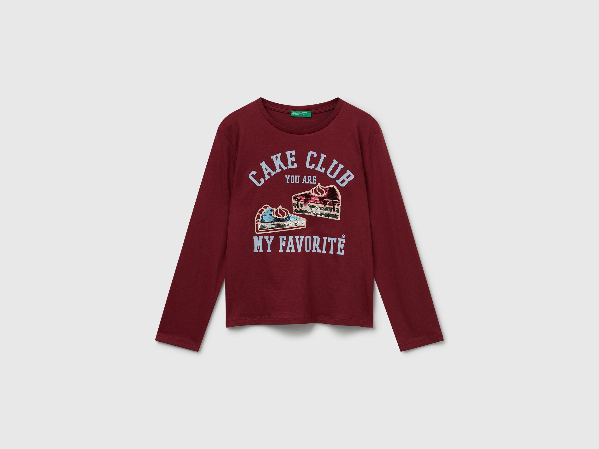 Benetton_Creamy White_Cotton T-Shirt with Sequins_3I1XC10QJ_074_01