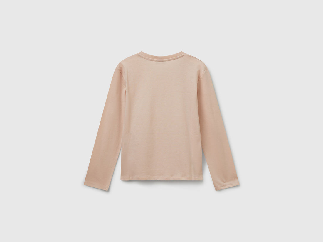 Benetton_Soft Pink_Cotton T-Shirt with Sequins_3I1XC10QJ_12U_02