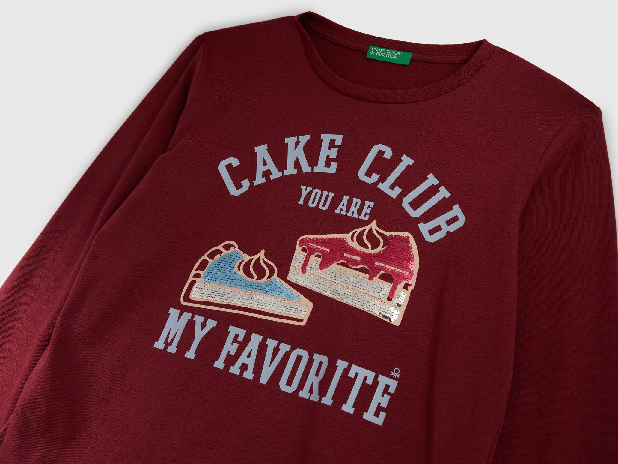 Benetton_Burgundy_Cotton T-Shirt with Sequins_3I1XC10QJ_236_03