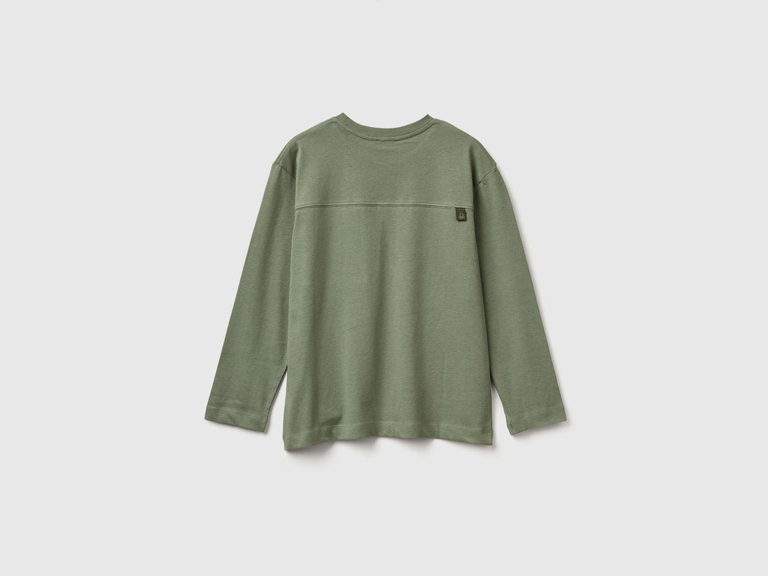 Benetton_Military Green_T-Shirt with Bold Print_3I1XC10QS_075_02
