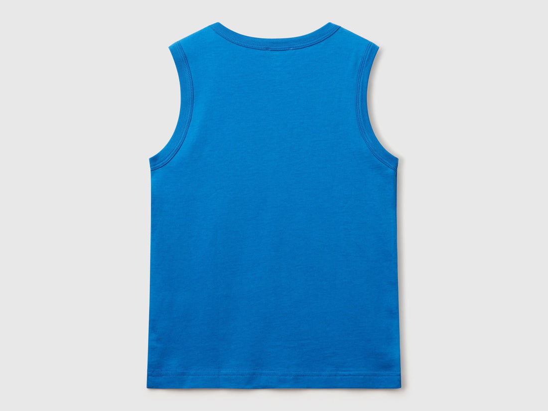 Benetton_Tank Top in 100% Organic Cotton with Logo_3I1XCH01W_05Q_02