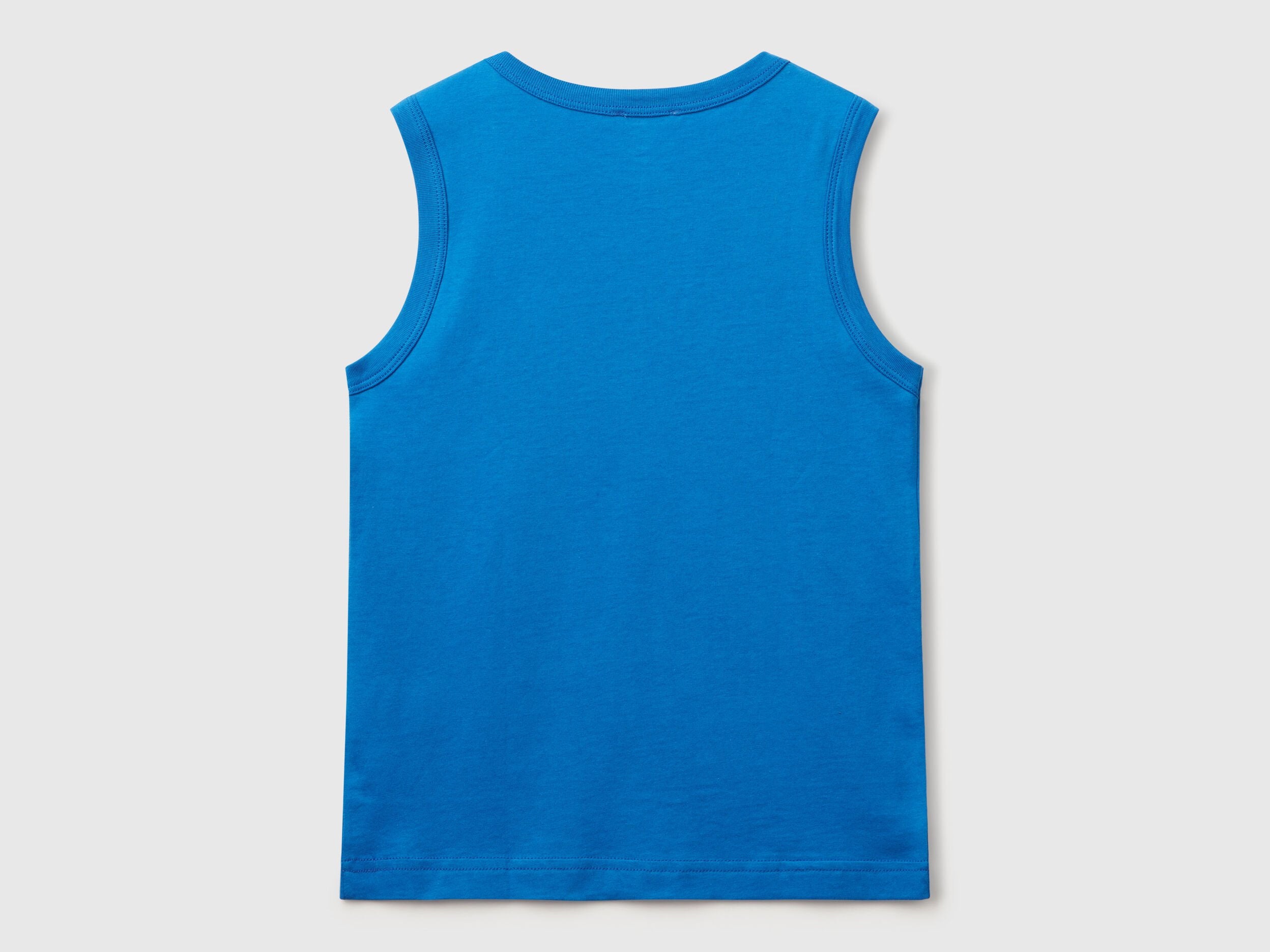 Benetton_Tank Top in 100% Organic Cotton with Logo_3I1XCH01W_05Q_02