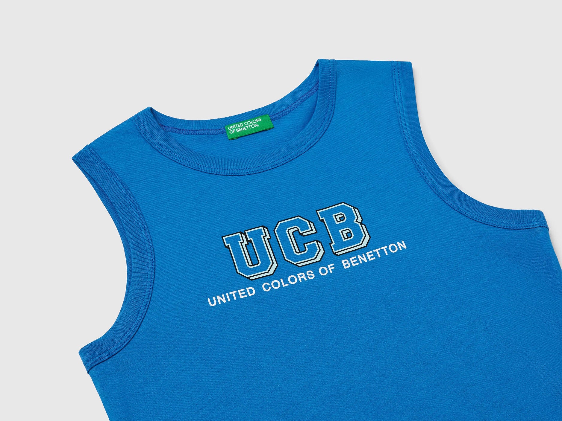 Benetton_Tank Top in 100% Organic Cotton with Logo_3I1XCH01W_05Q_03