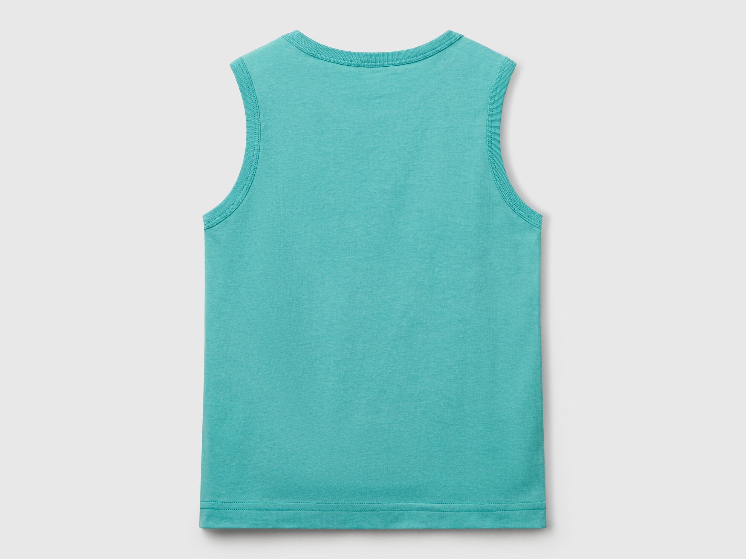 Benetton_Tank Top in 100% Organic Cotton with Logo_3I1XCH01W_08N_02
