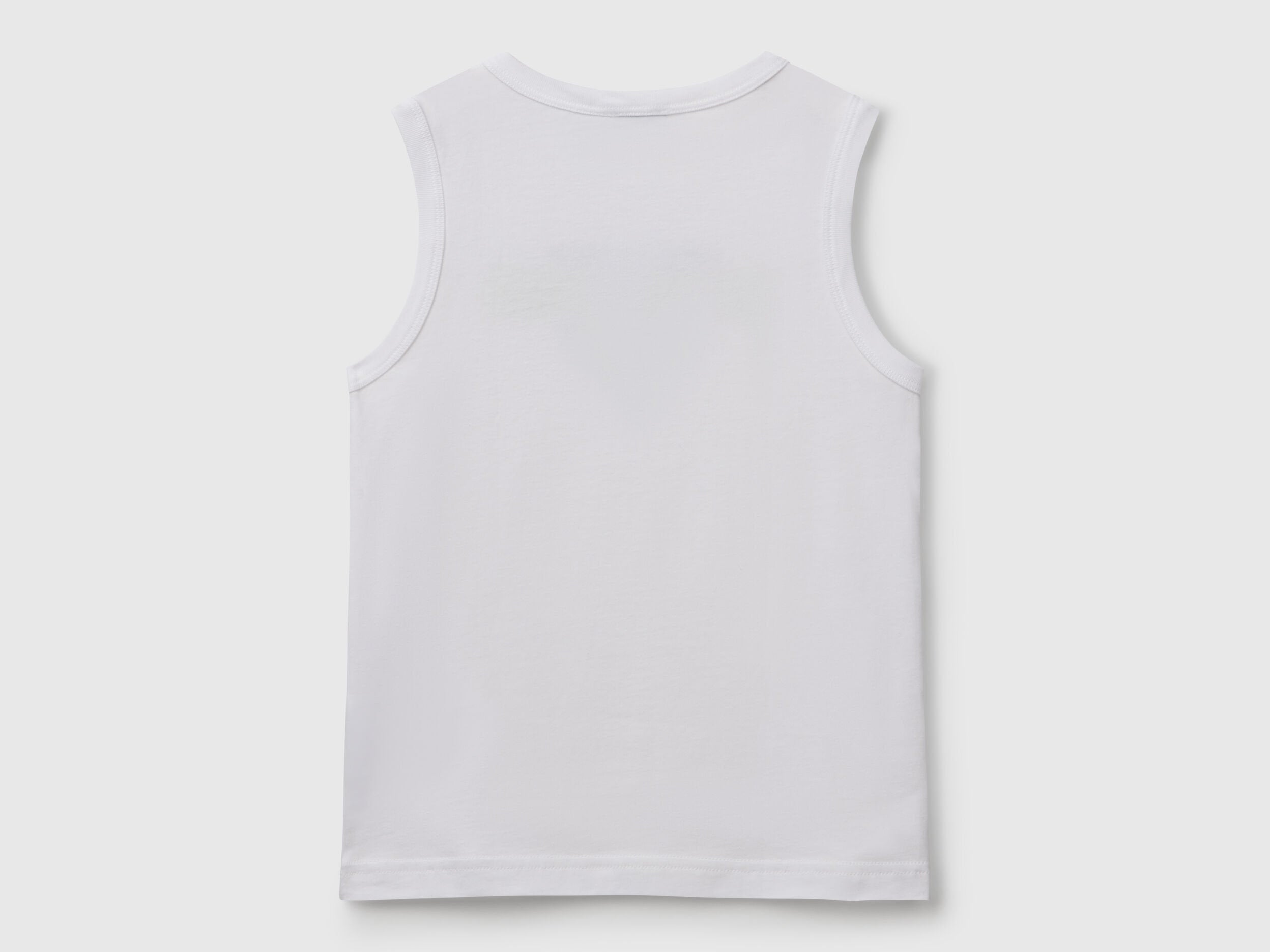 Benetton_Tank Top in 100% Organic Cotton with Logo_3I1XCH01W_101_02