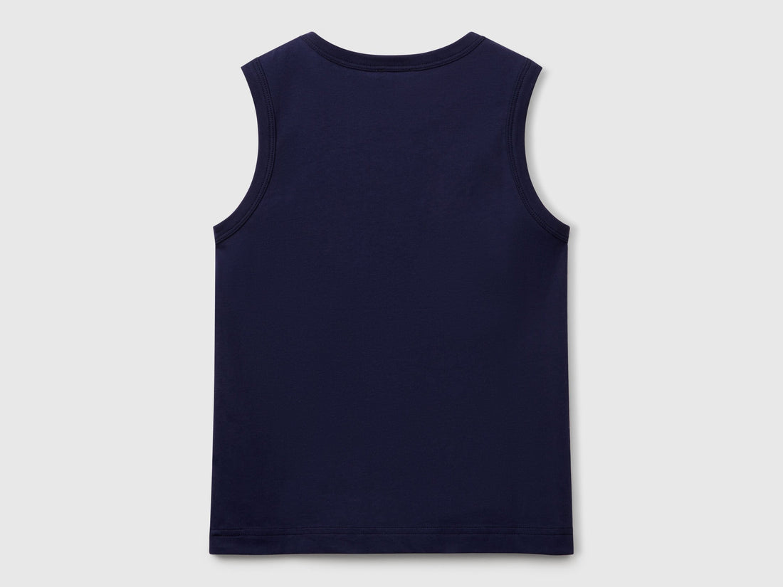Benetton_Tank Top in 100% Organic Cotton with Logo_3I1XCH01W_252_02