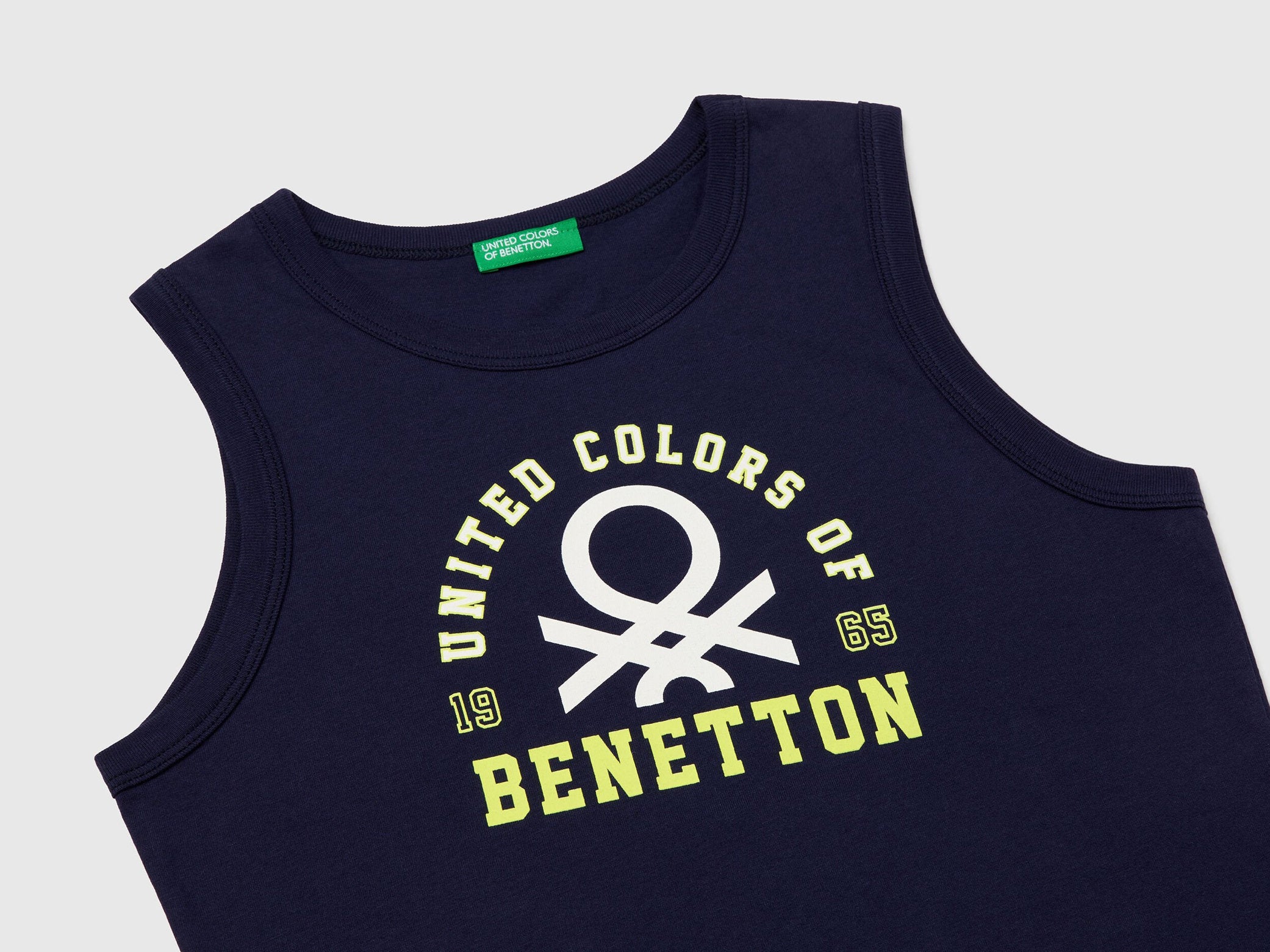 Benetton_Tank Top in 100% Organic Cotton with Logo_3I1XCH01W_252_03