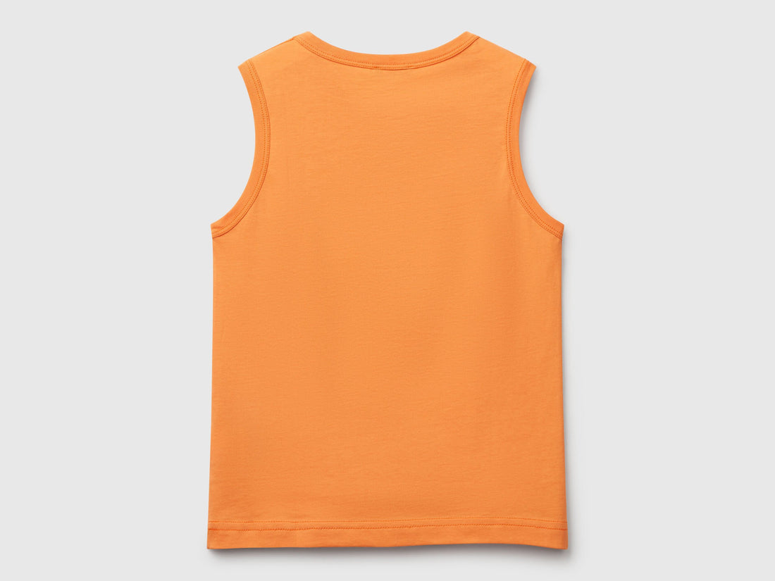 Benetton_Tank Top in 100% Organic Cotton with Logo_3I1XCH01W_2L2_02