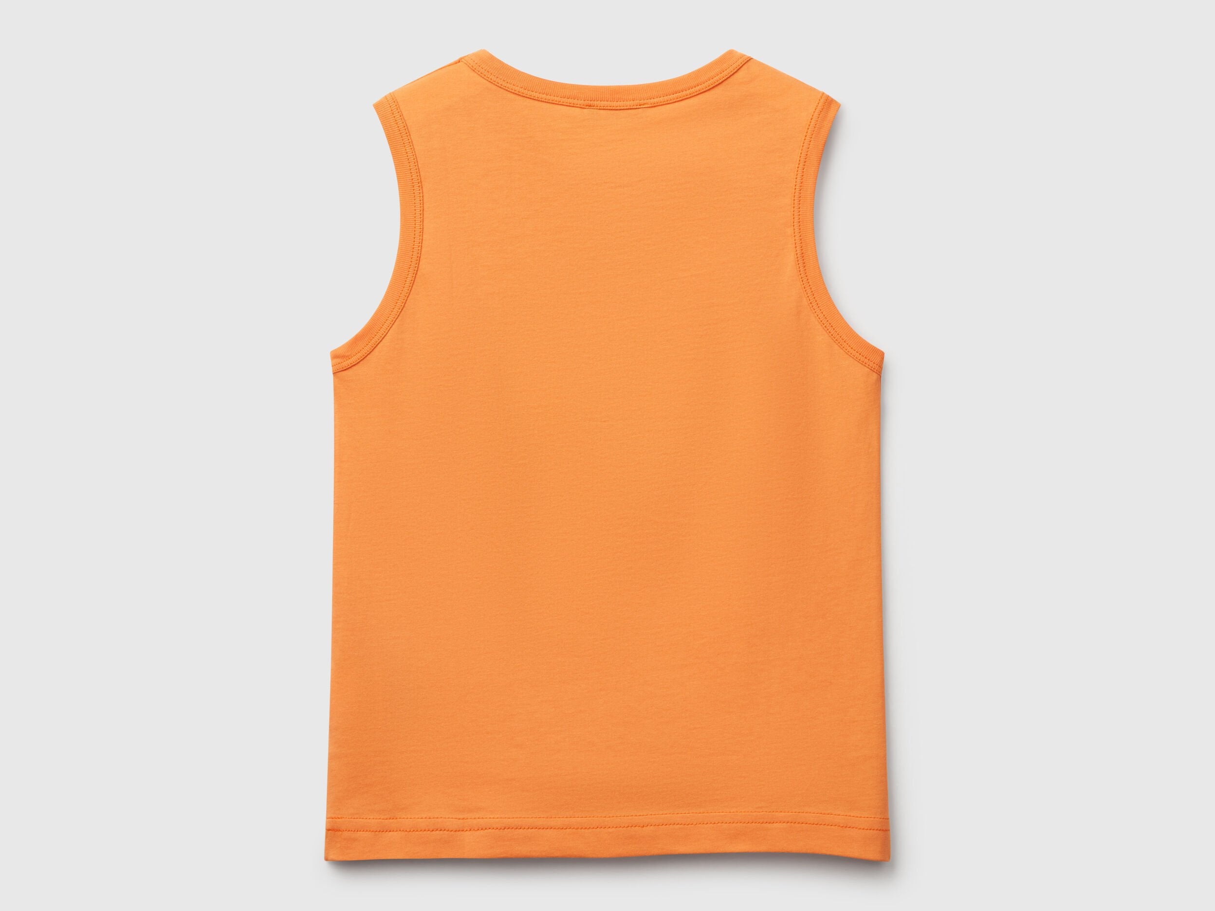 Benetton_Tank Top in 100% Organic Cotton with Logo_3I1XCH01W_2L2_02