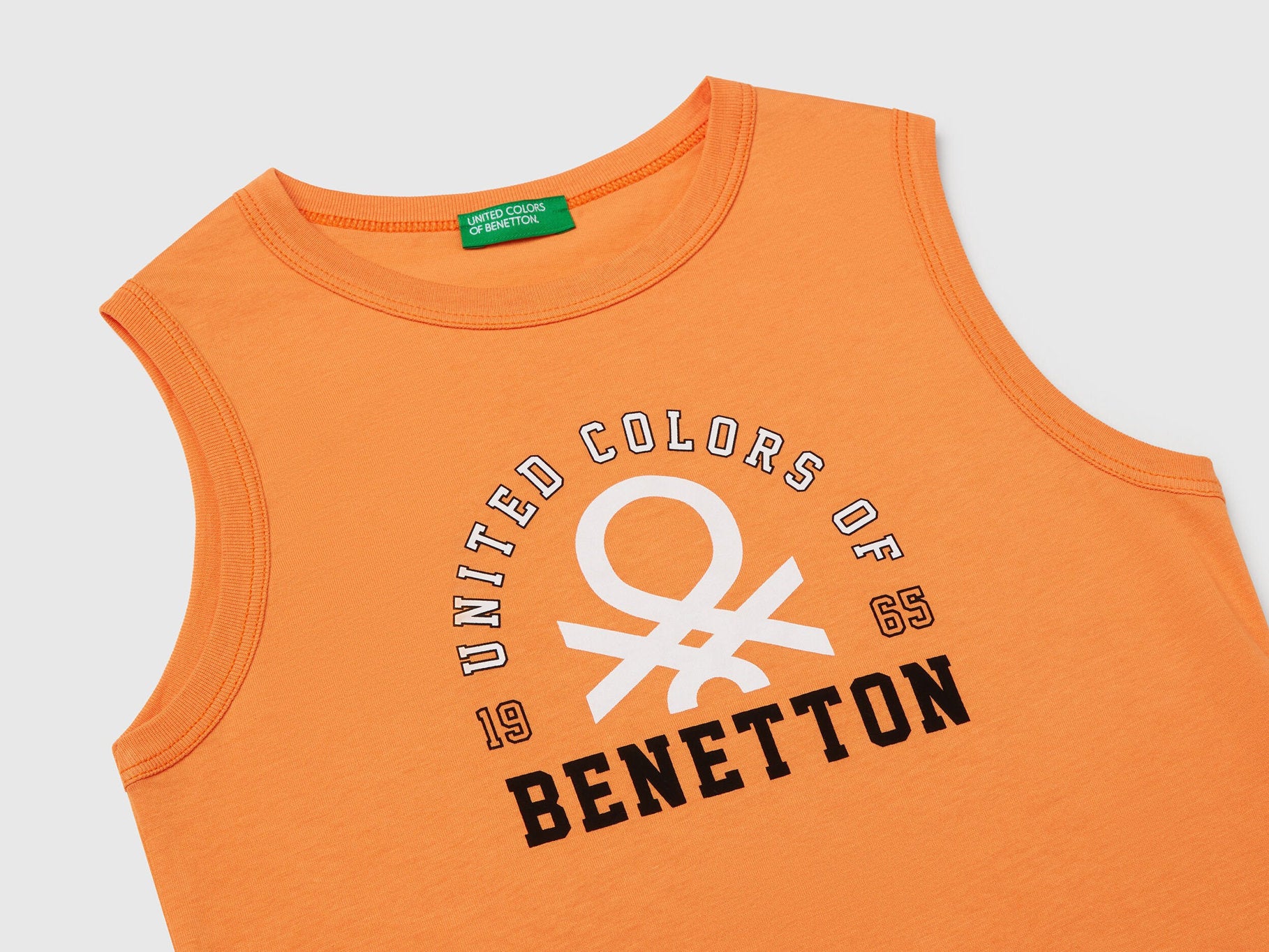 Benetton_Tank Top in 100% Organic Cotton with Logo_3I1XCH01W_2L2_03