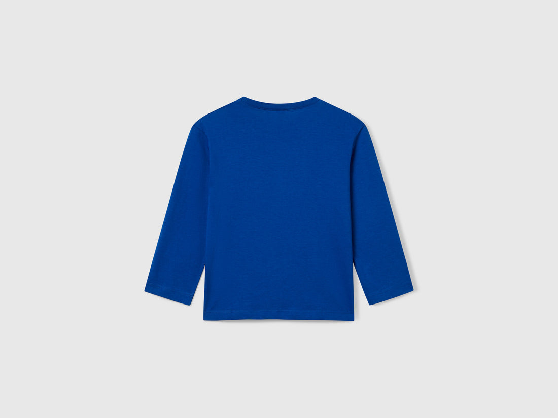 Benetton_Bright Blue_Long Sleeve Cotton T-Shirt_3I1XG10F2_19R_02