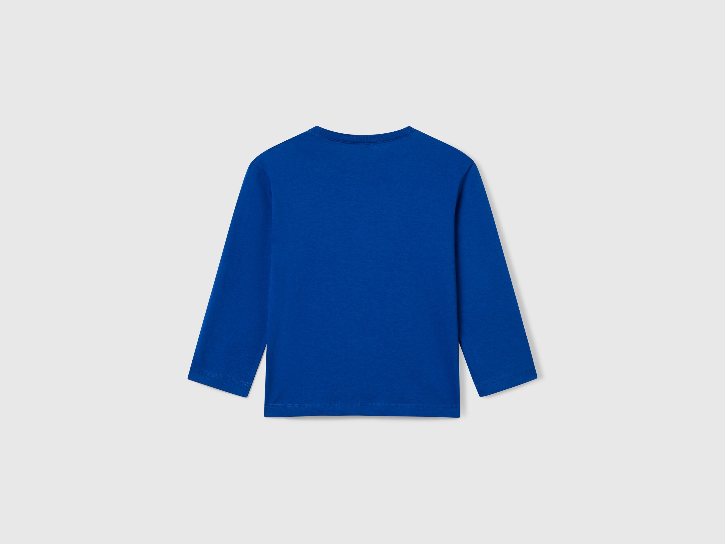 Benetton_Bright Blue_Long Sleeve Cotton T-Shirt_3I1XG10F2_19R_02
