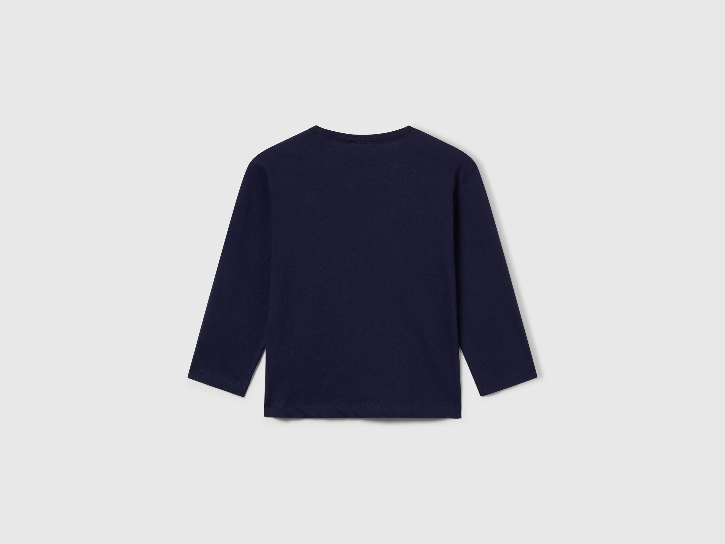 Benetton_Dark Blue_Long Sleeve Cotton T-Shirt_3I1XG10F2_252_02