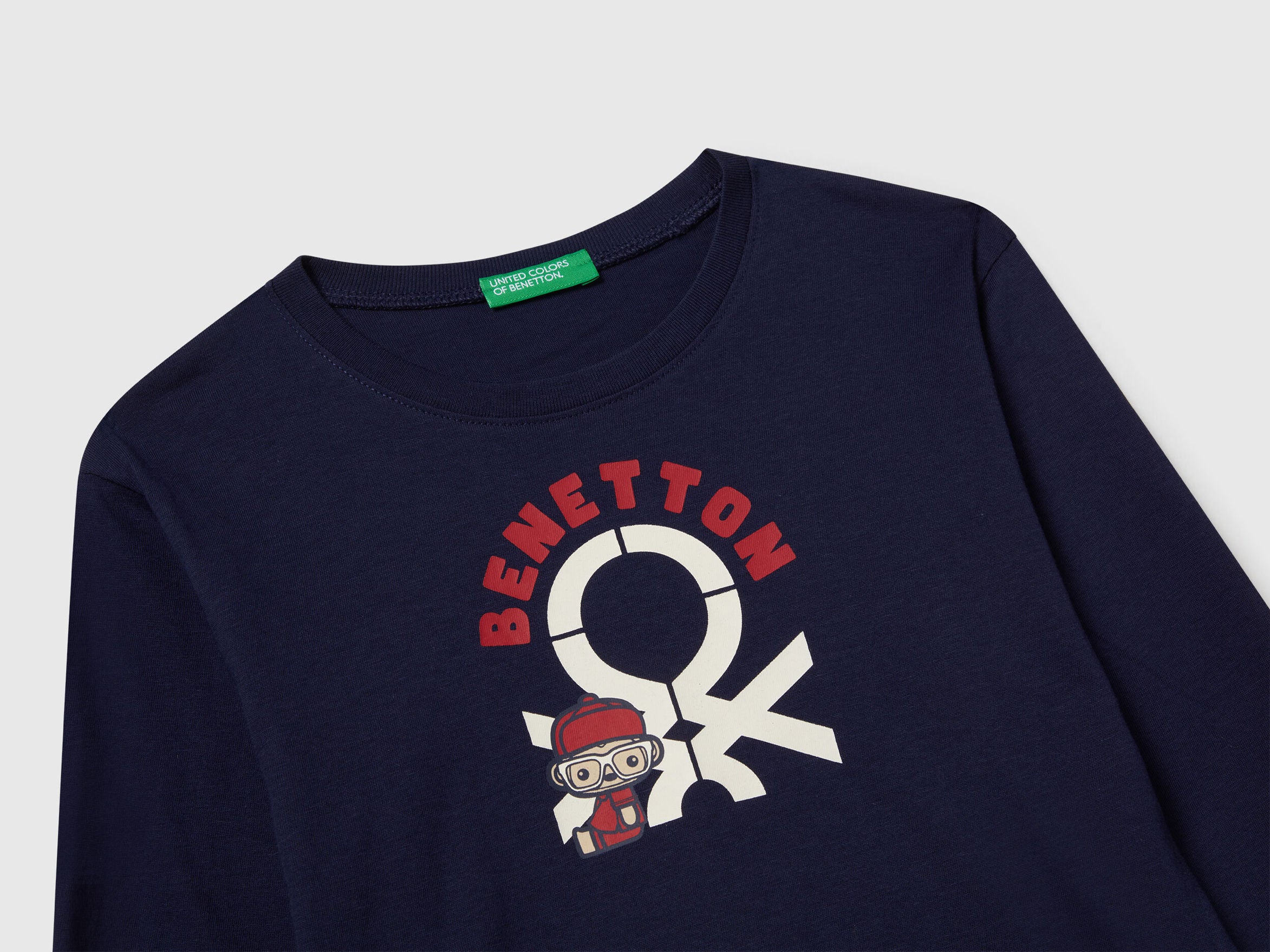 Benetton_Dark Blue_Long Sleeve Cotton T-Shirt_3I1XG10F2_252_03