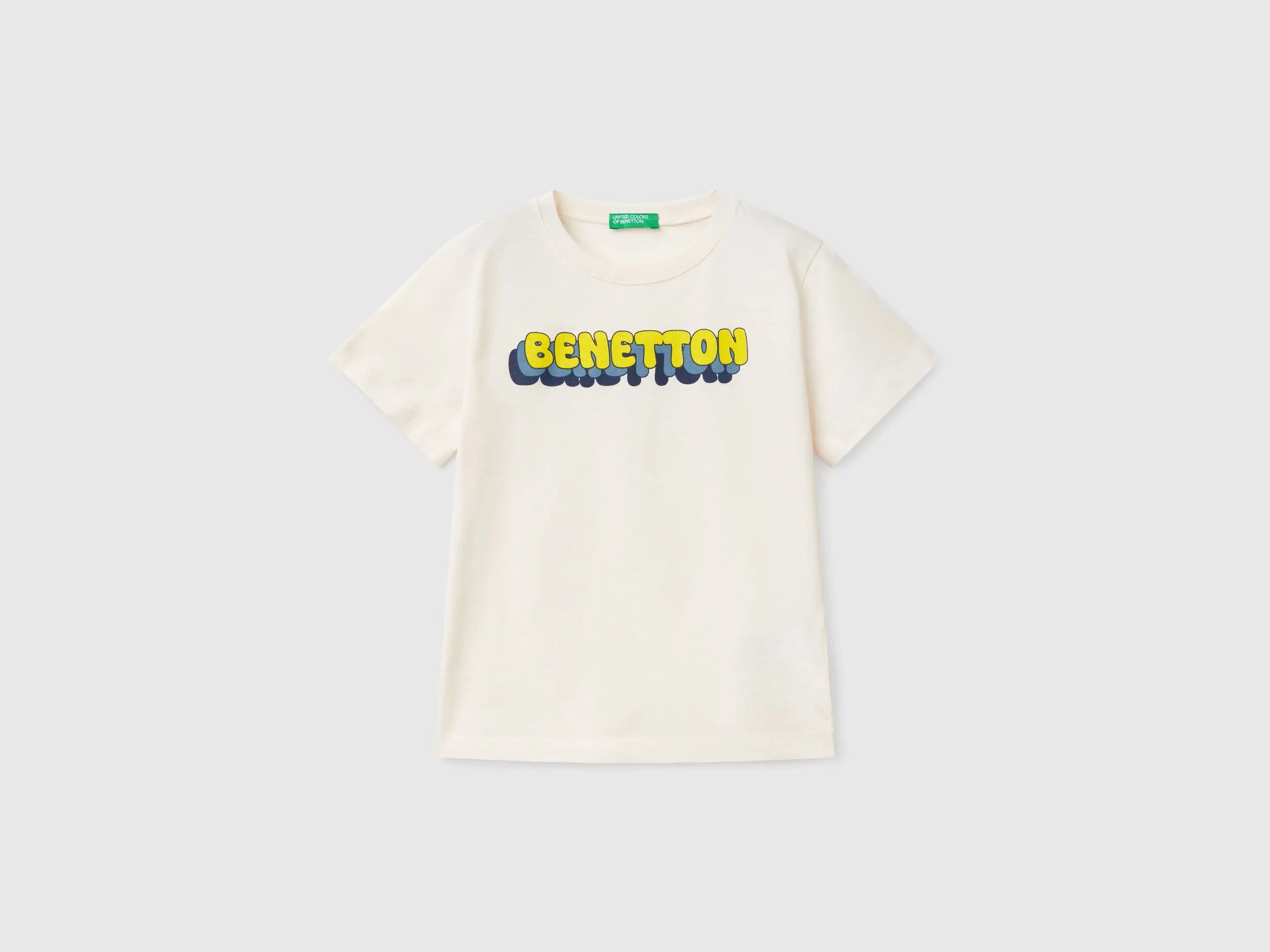 Benetton_T-Shirt with Logo Print_3I1XG10HT_0R2_01