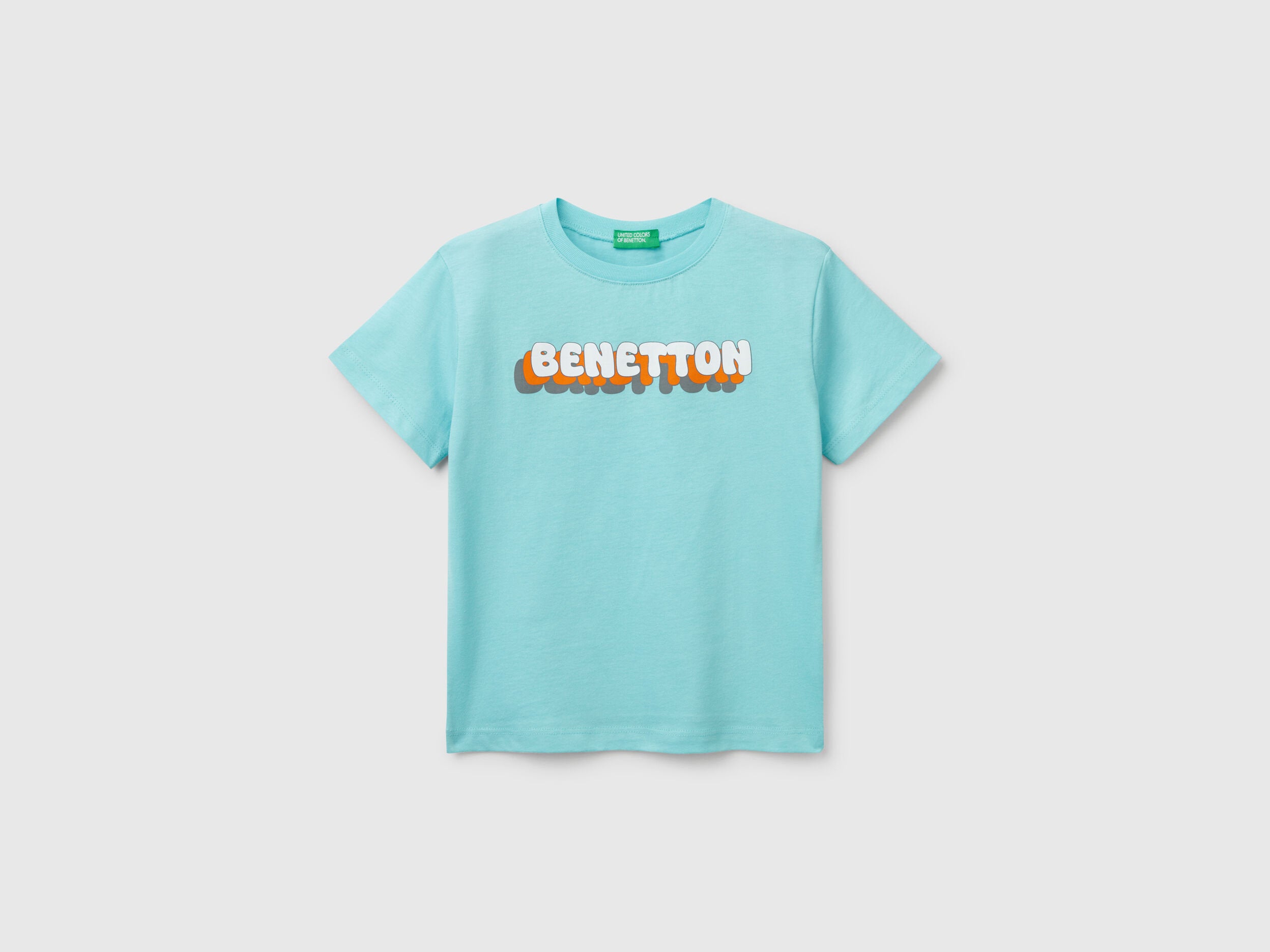 Benetton_T-Shirt with Logo Print_3I1XG10HT_18T_01