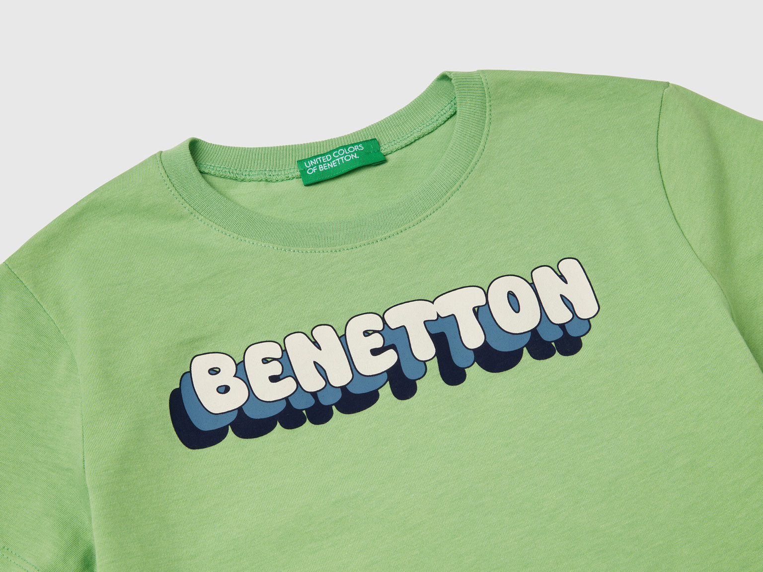 Benetton_T-Shirt with Logo Print_3I1XG10HT_2P7_03