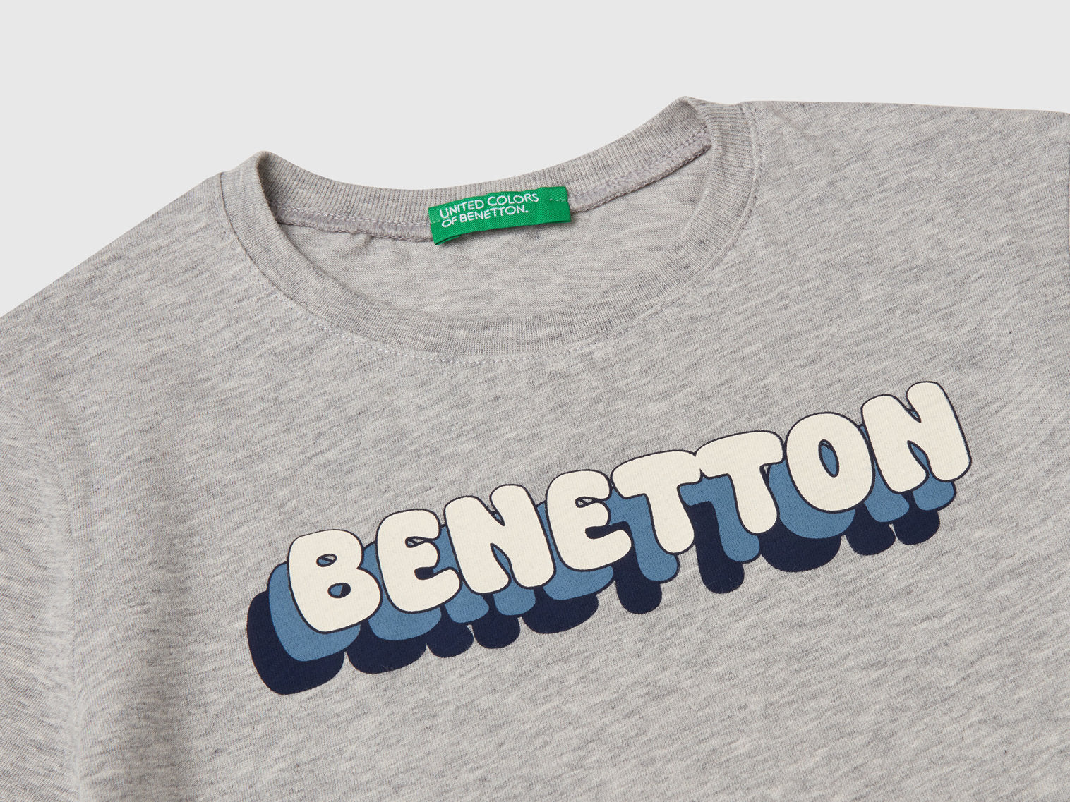 Benetton_T-Shirt with Logo Print_3I1XG10HT_501_03