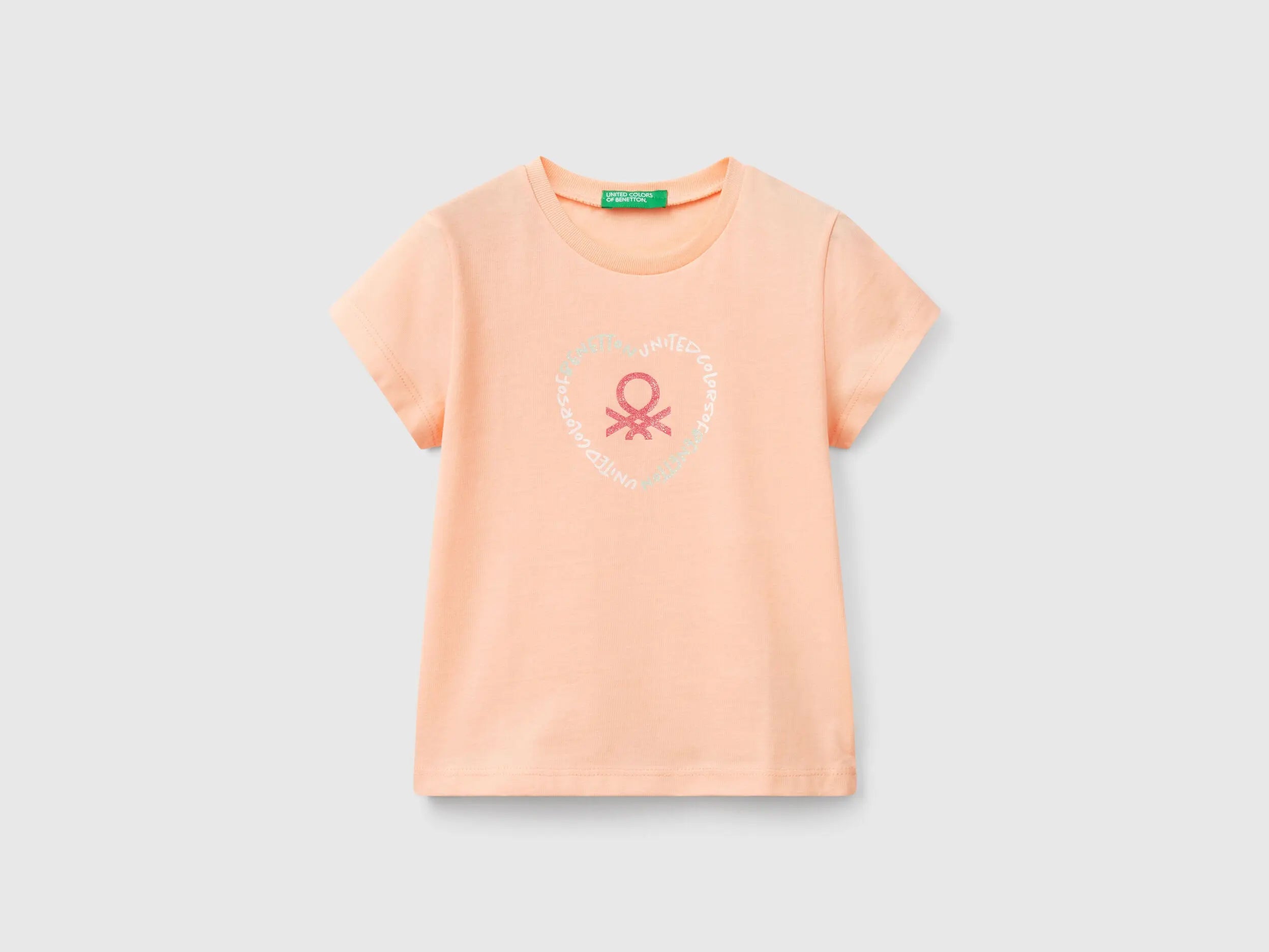 Benetton_T-Shirt with Glitter Print_3I1XG10HU_194_01