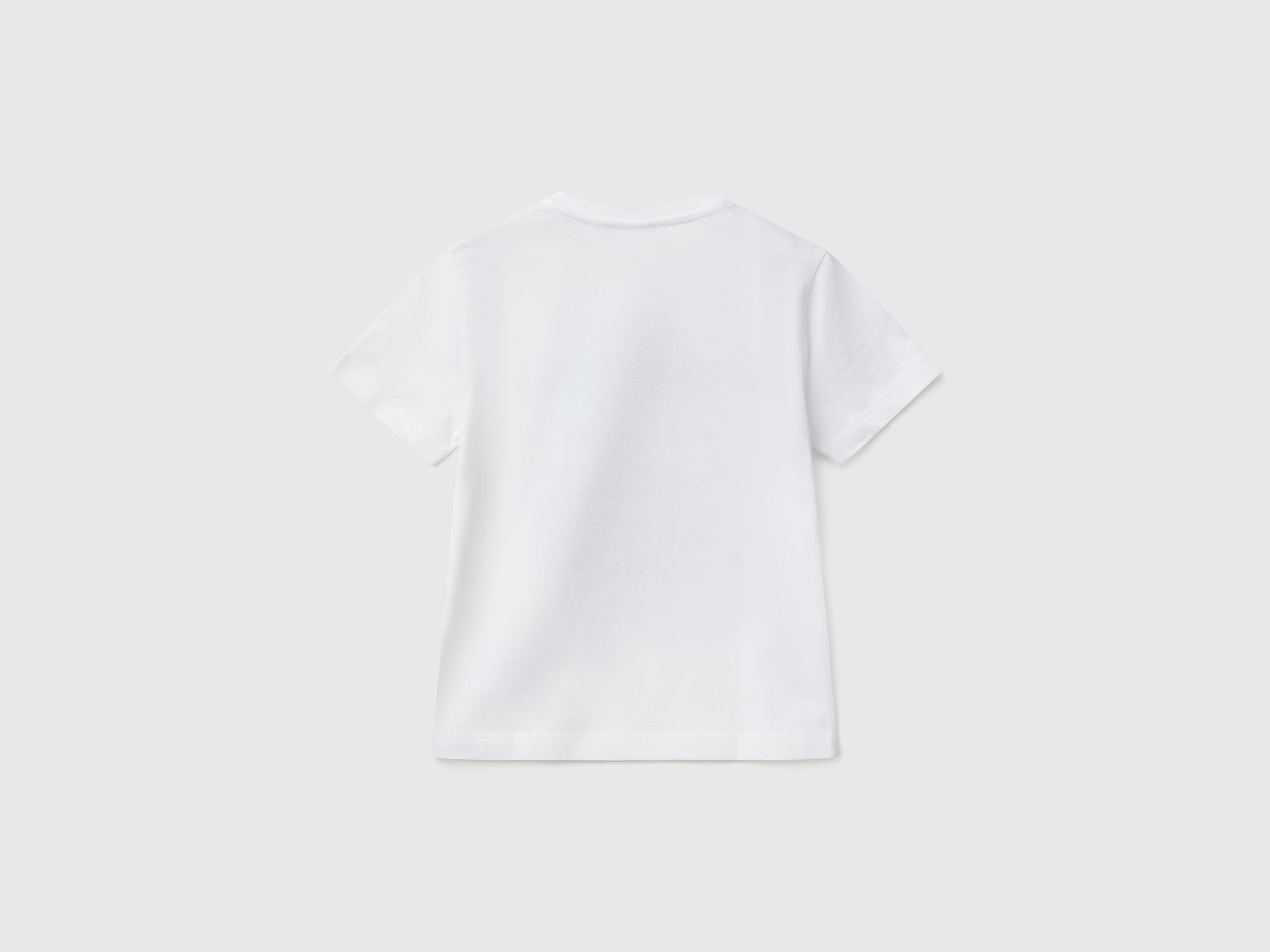 Benetton_T-Shirt in Organic Cotton with Print_3I1XG10IJ_101_02