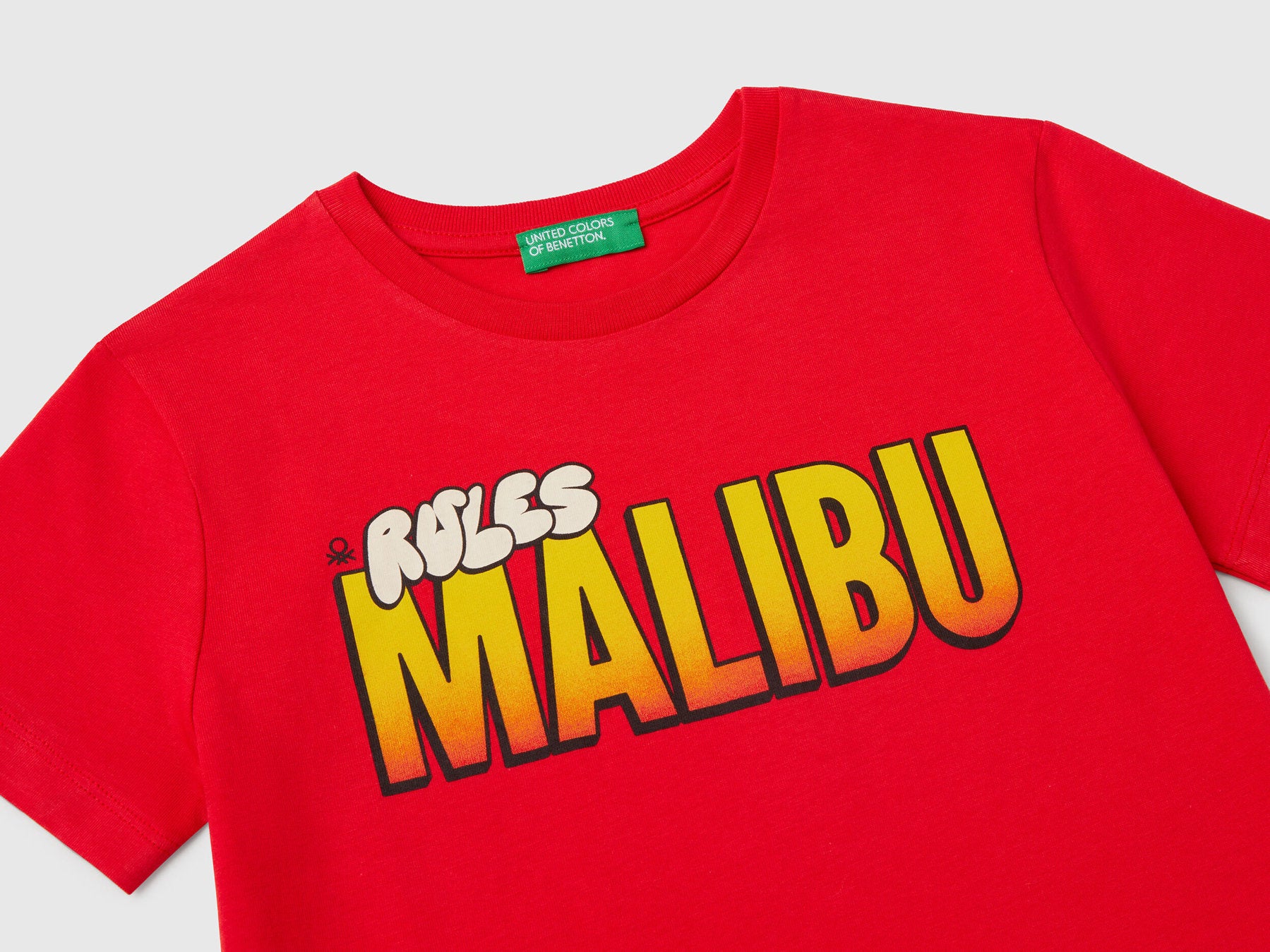 Benetton_T-Shirt in Organic Cotton with Print_3I1XG10IJ_19Q_03