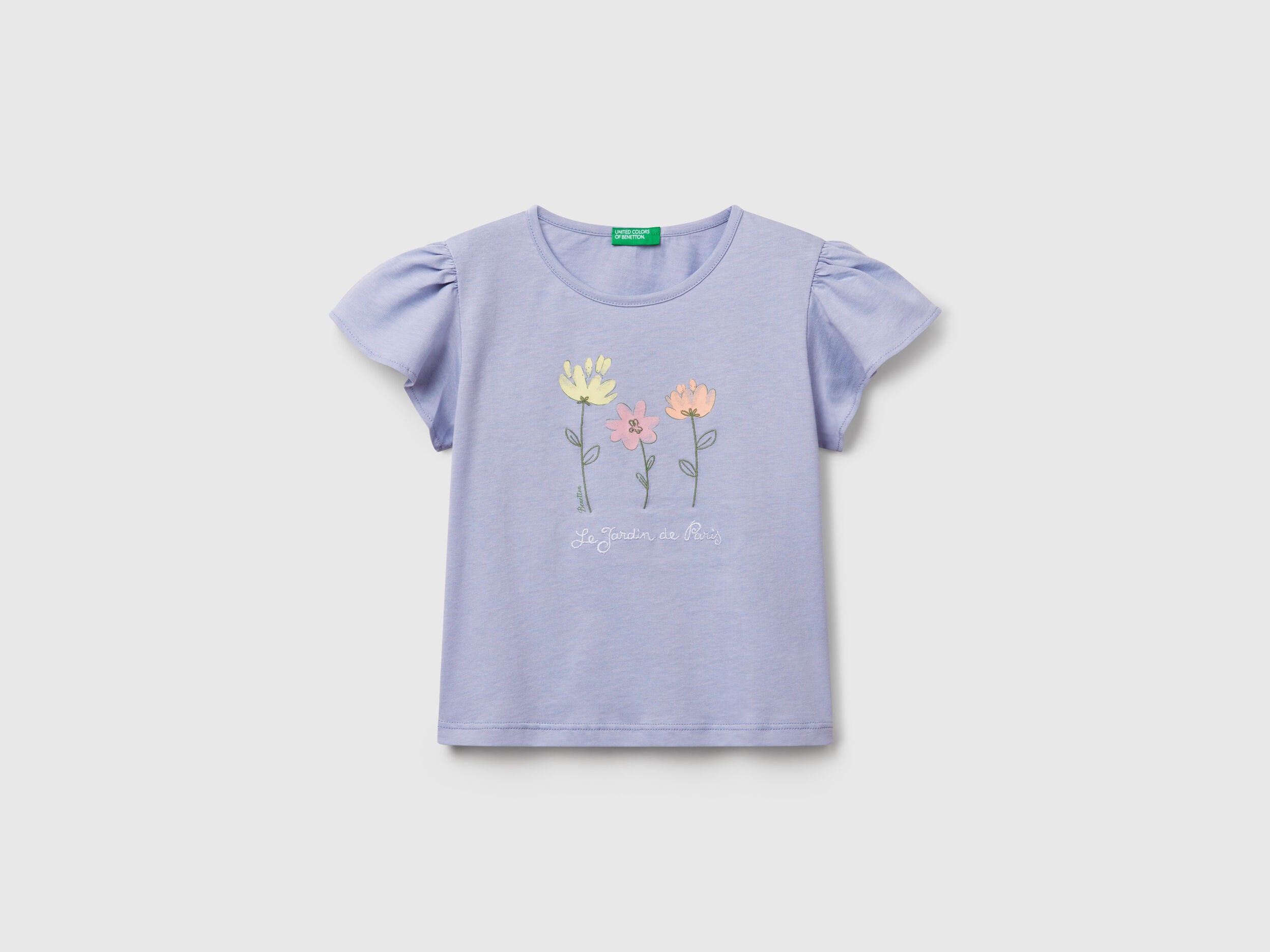 Benetton_T-Shirt with Print and Embroidery_3I1XG10IU_2M2_01