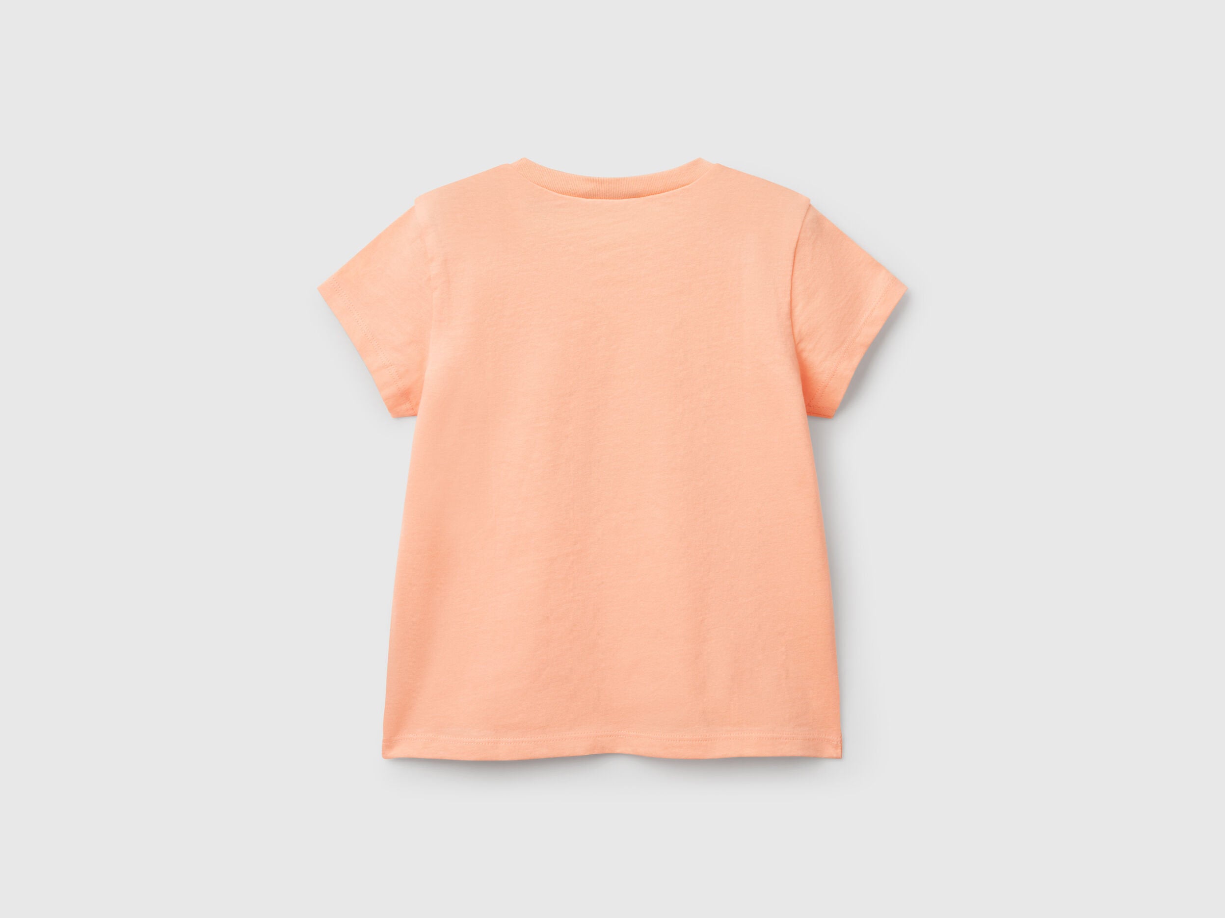 Benetton_T-Shirt with Petal Effect Applique_3I1XG10J1_194_02