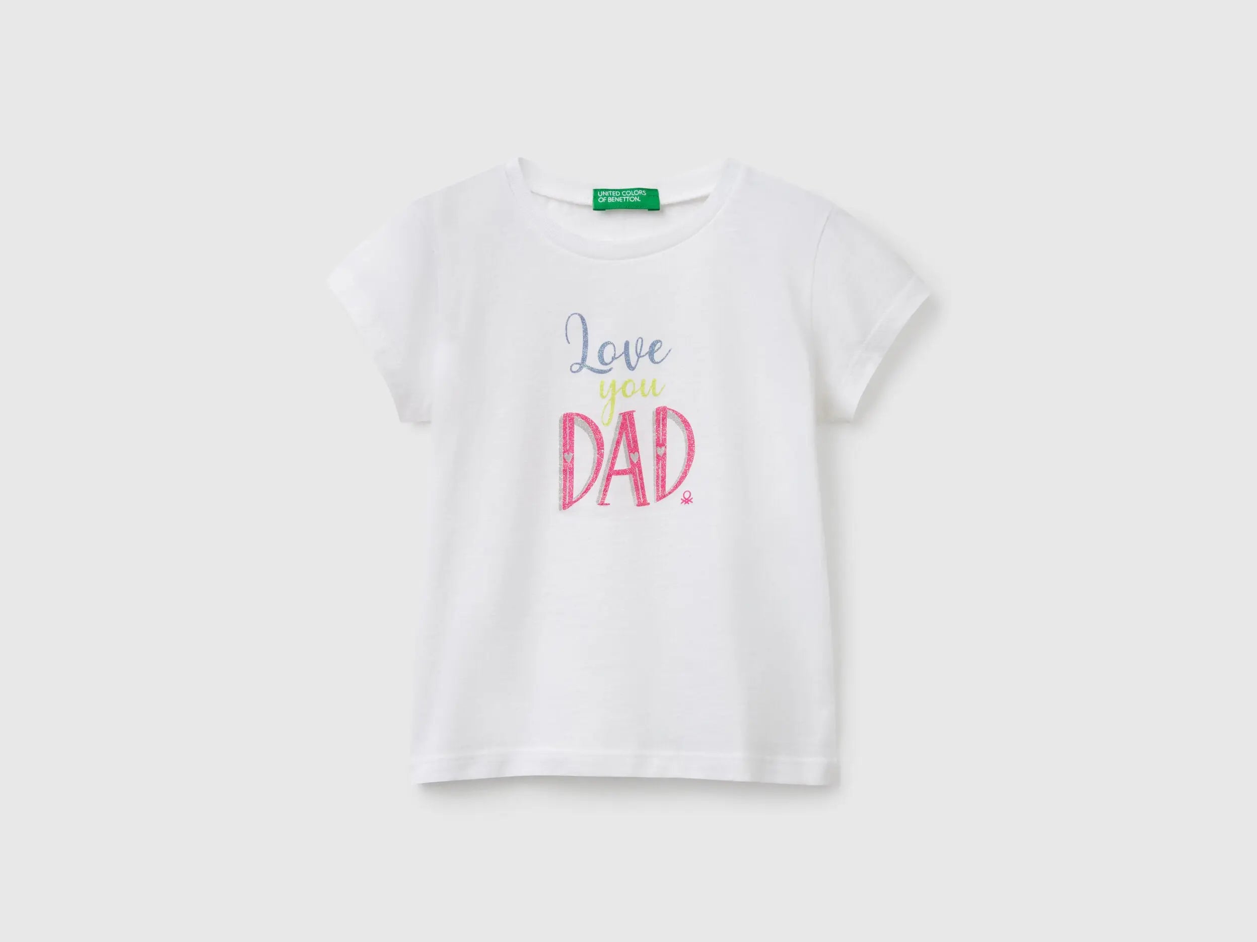 Benetton_T-Shirt in Organic Cotton with Glitter_3I1XG10J2_101_01