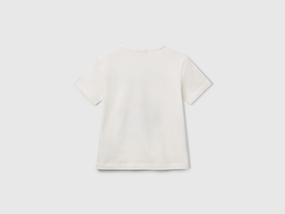 Benetton_T-Shirt in Organic Cotton with Print_3I1XG10JM_074_02